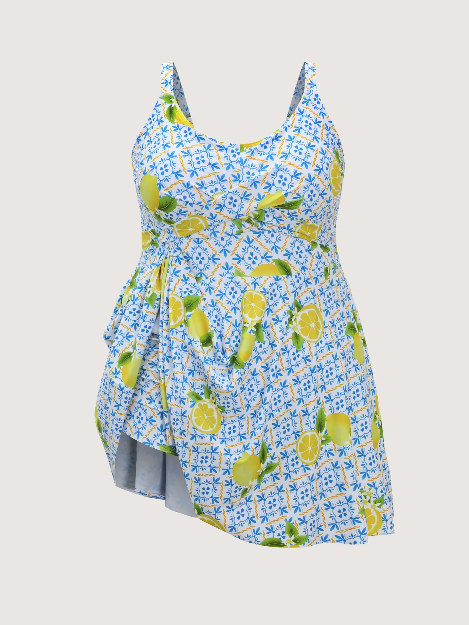 Anti-Float Ties Lemon Print Swim Dress - Image 7