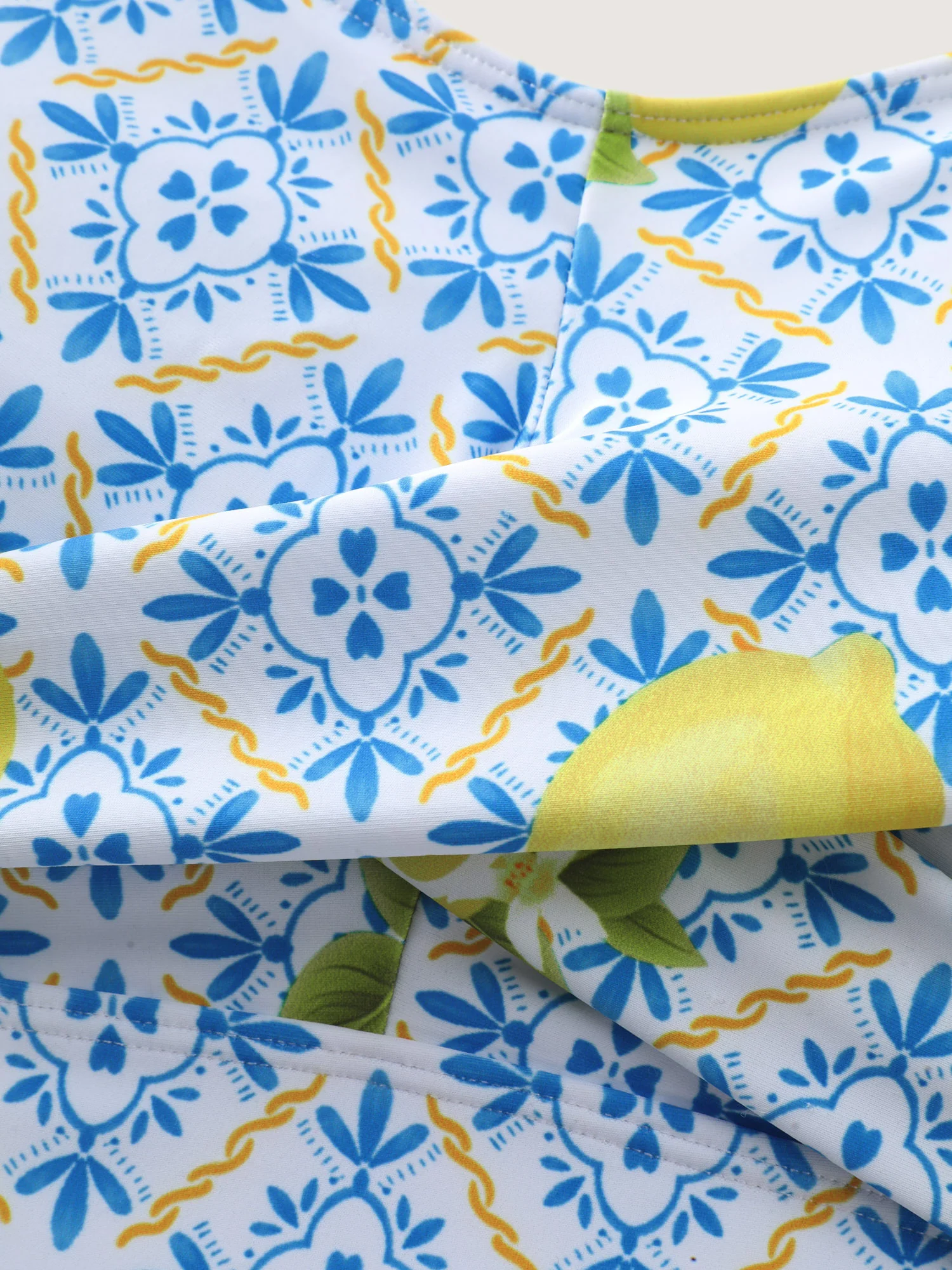 Anti-Float Ties Lemon Print Swim Dress - Image 9