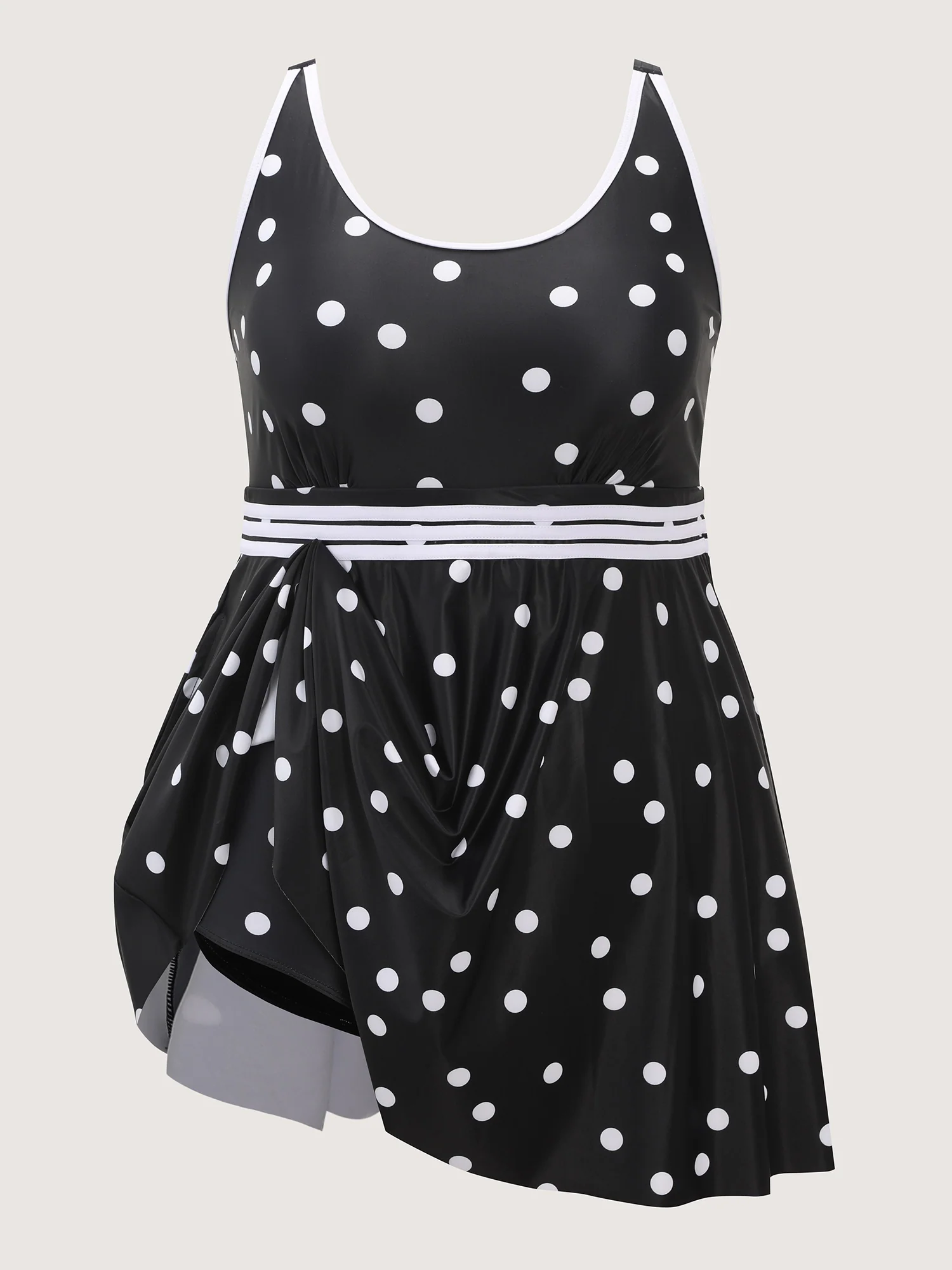Anti-Float Ties Polka Dot Swim Dress - Image 7