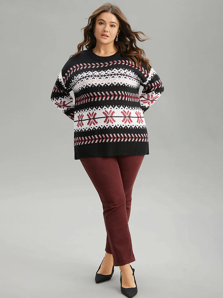 Bandana Geo Print Drop Shoulder Pullover - Image 3