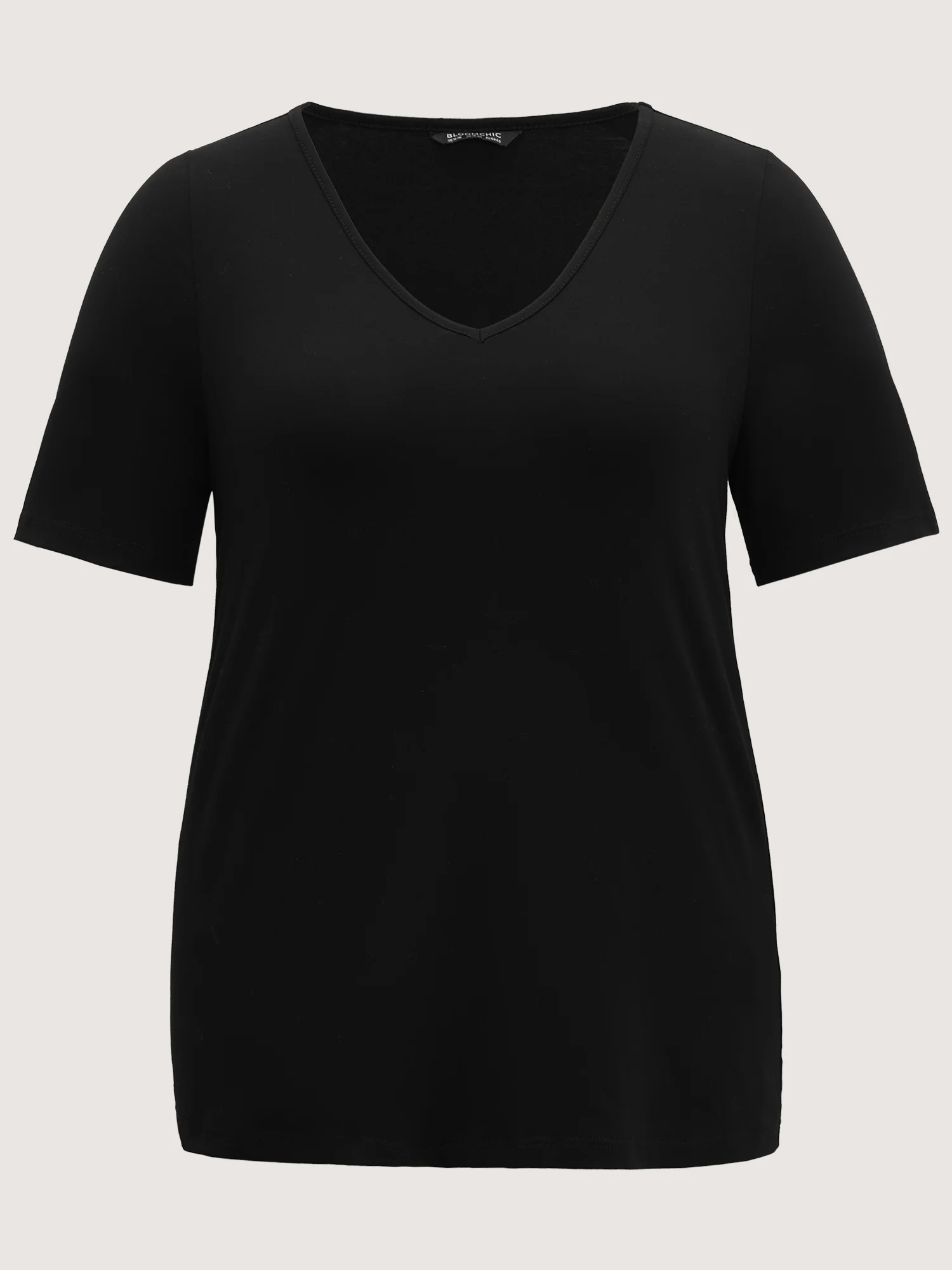 Cotton V Neck Plain Basic T-shirt - Image 10