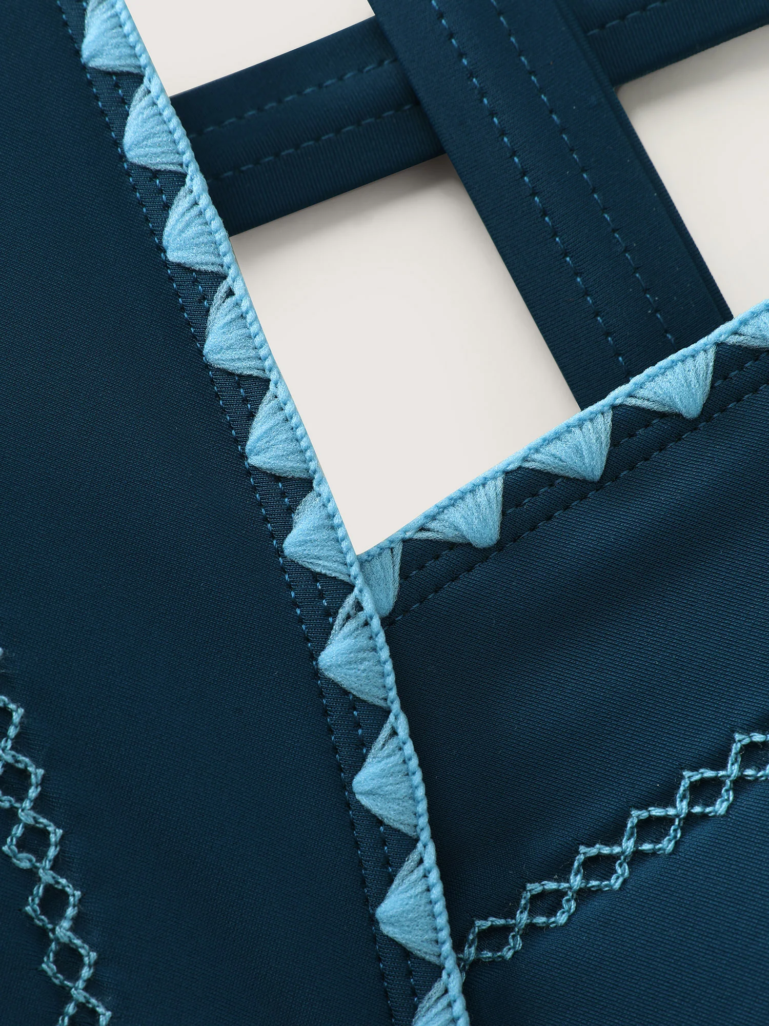 Embroidered Tummy-Control Pleated One-Piece Swimsuit - Image 6