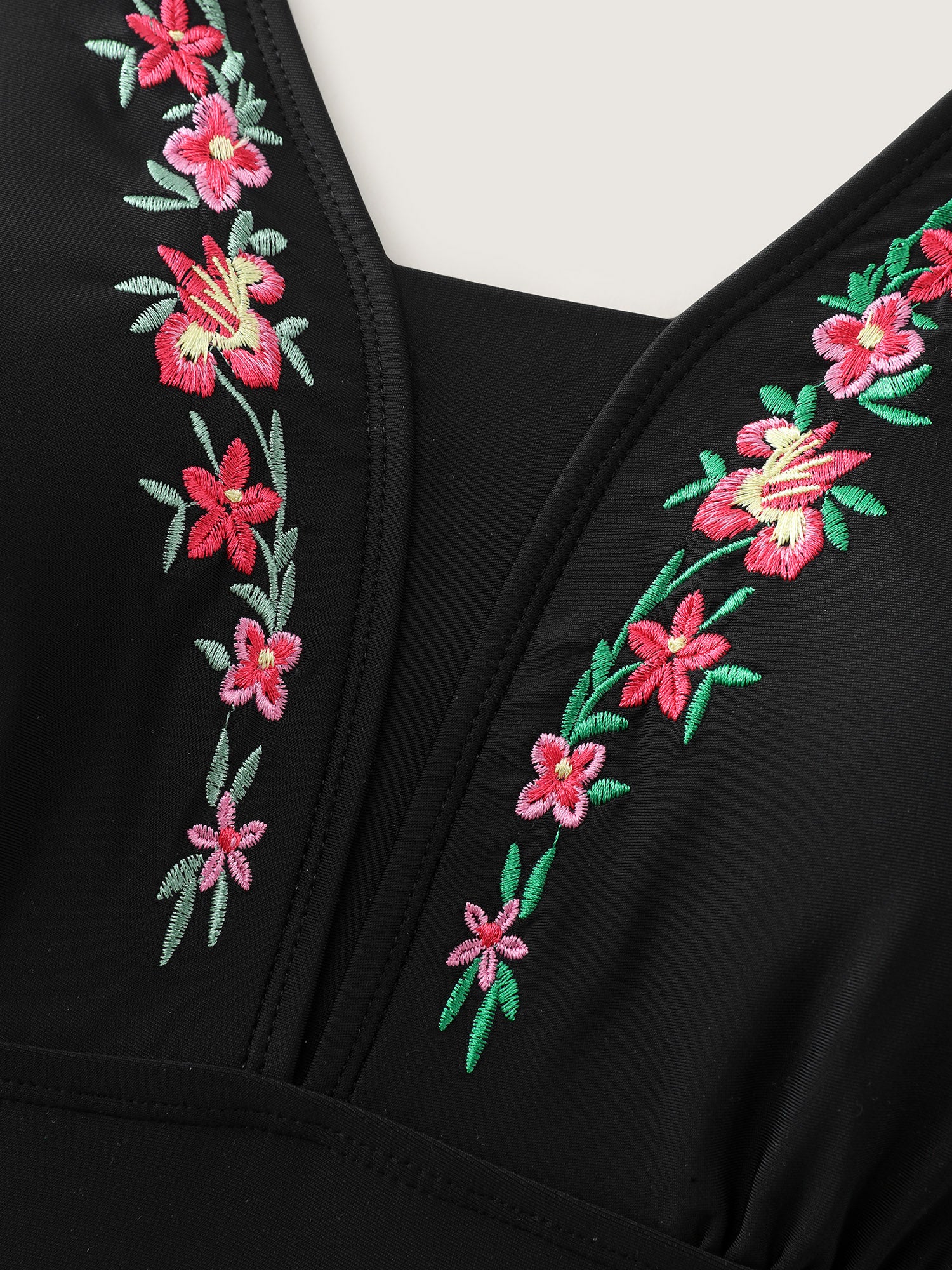 Floral Embroidered Tummy-Control One-Piece Swimsuit - Image 6