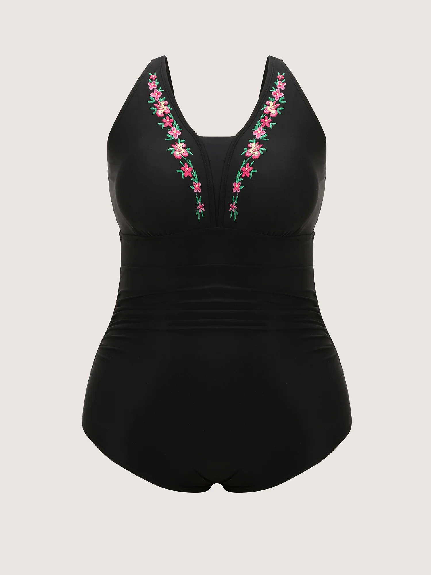 Floral Embroidered Tummy-Control One-Piece Swimsuit - Image 8