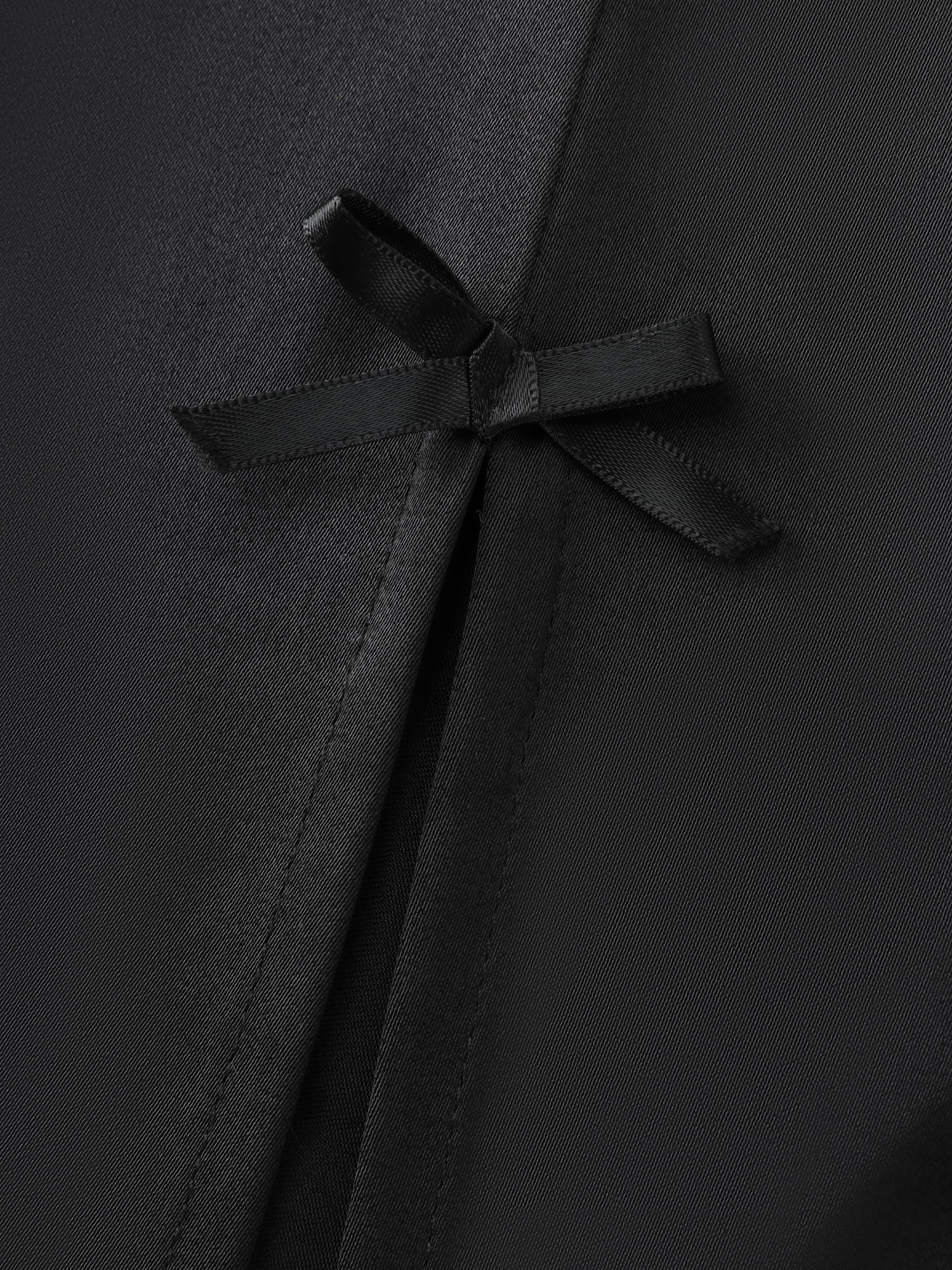 Floral Embroidery Satin Bow Detail Lounge Dress - Image 6