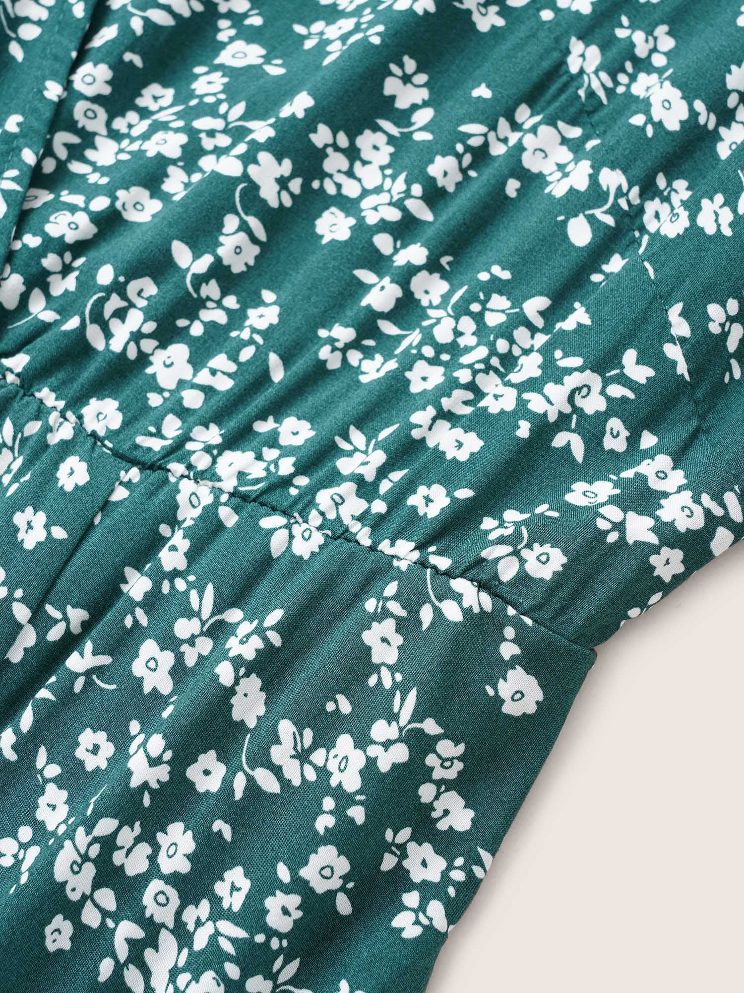 Bloom Dress - Flutter Sleeve Ditsy Floral Pocket Split Maxi Dress - Image 13