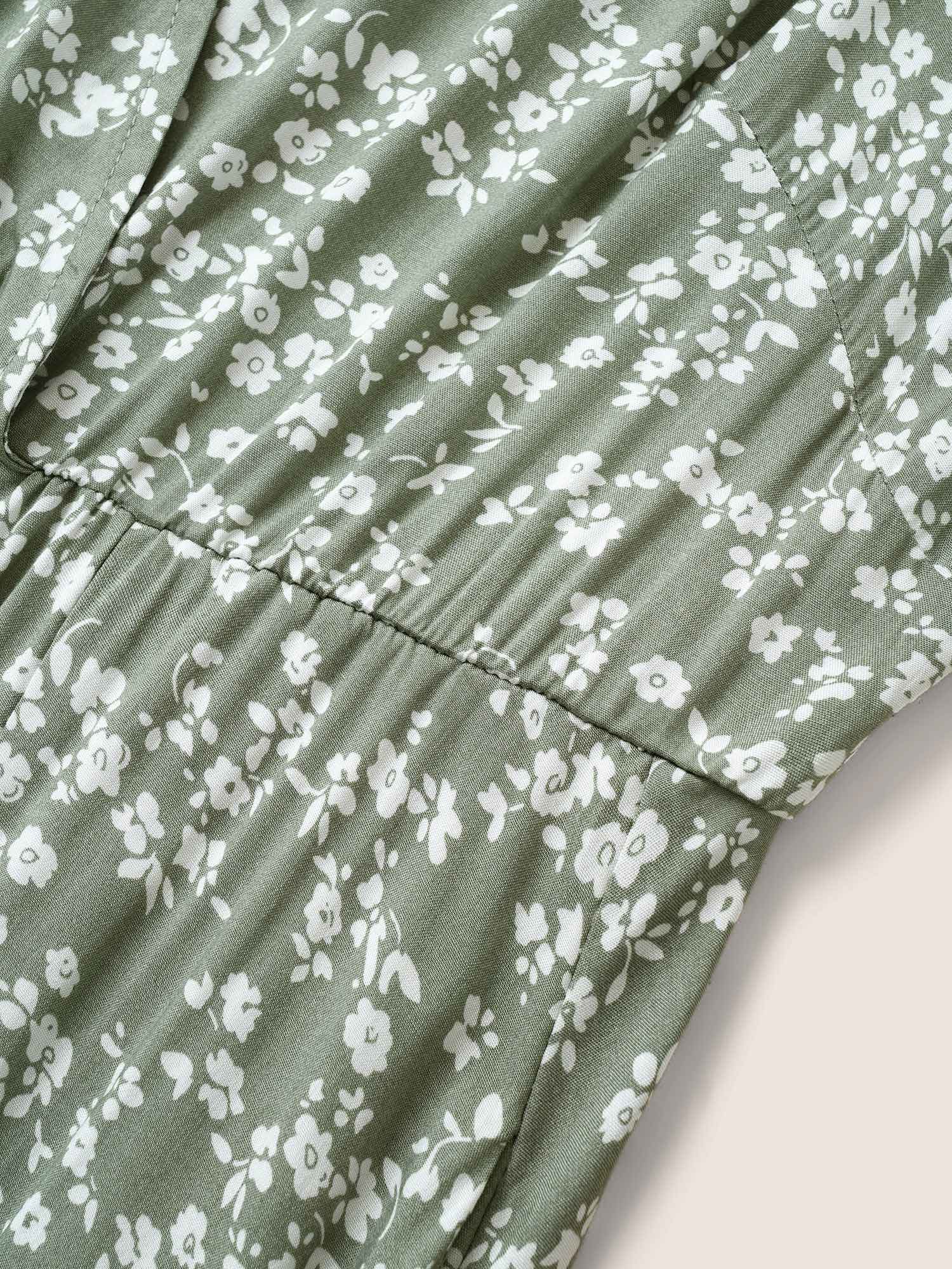 Bloom Dress - Flutter Sleeve Ditsy Floral Pocket Split Maxi Dress - Image 20