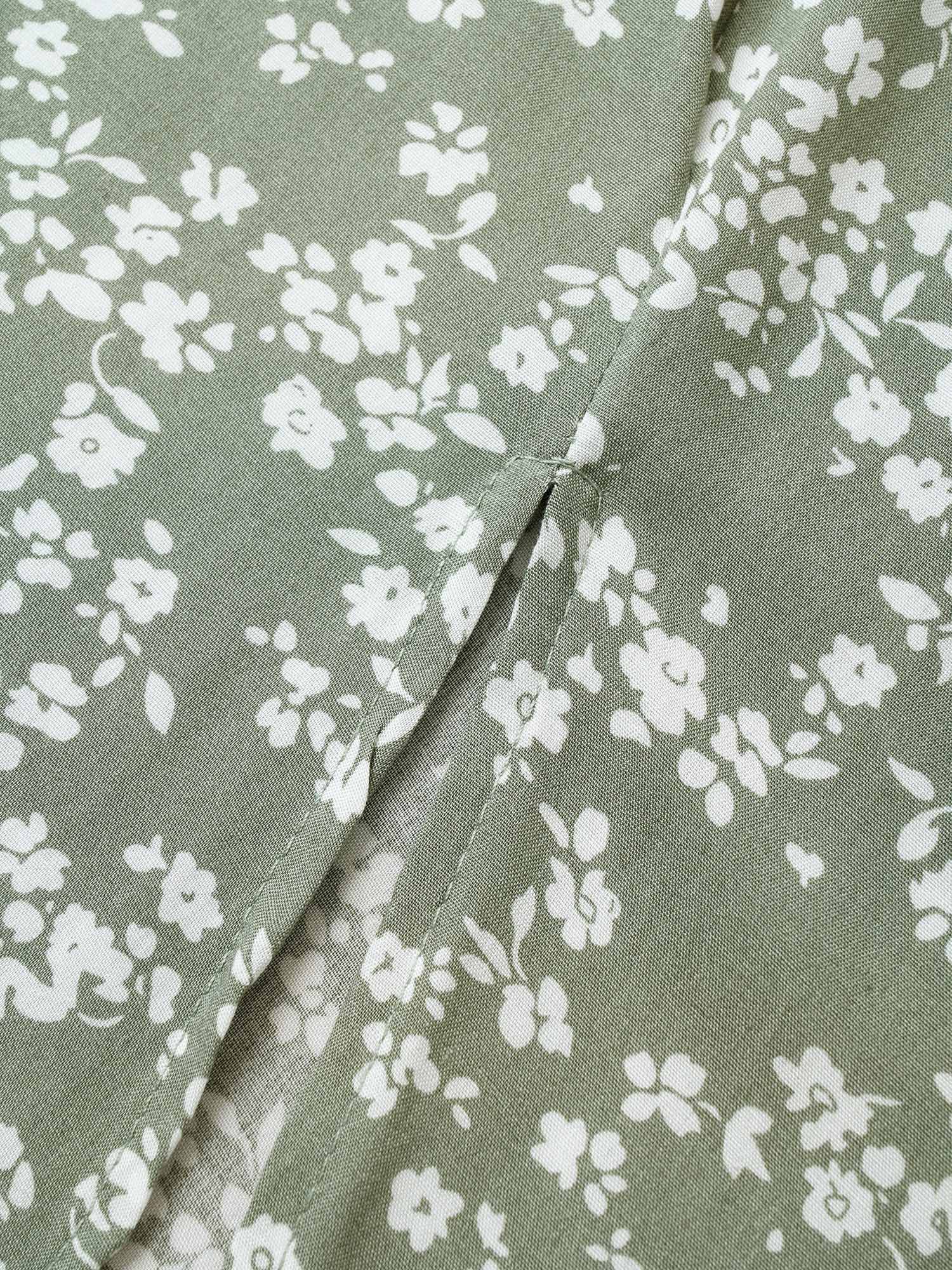 Bloom Dress - Flutter Sleeve Ditsy Floral Pocket Split Maxi Dress - Image 21