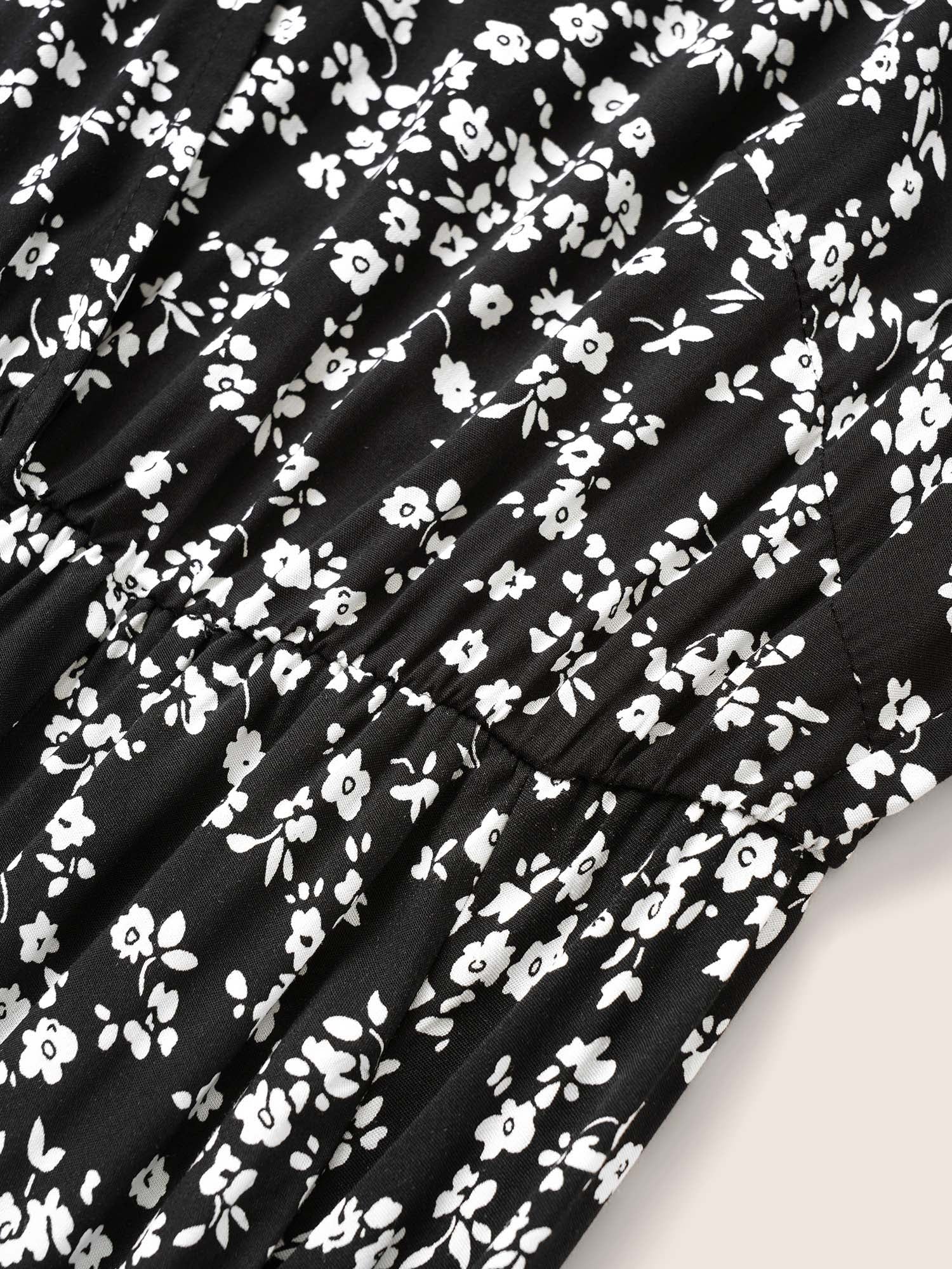 Bloom Dress - Flutter Sleeve Ditsy Floral Pocket Split Maxi Dress - Image 46