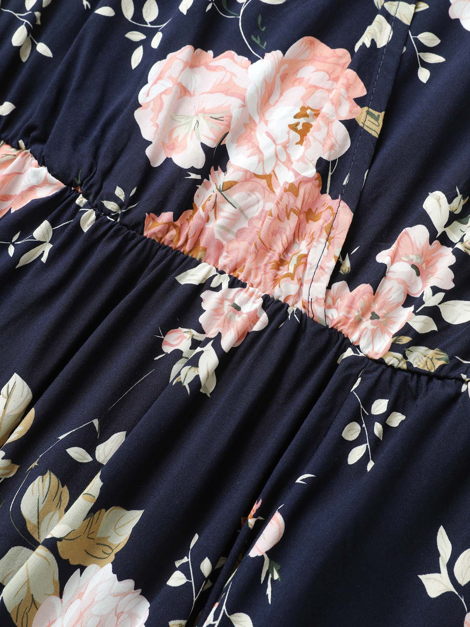 Bloom Dress - Flutter Sleeve Ditsy Floral Pocket Split Maxi Dress - Image 5