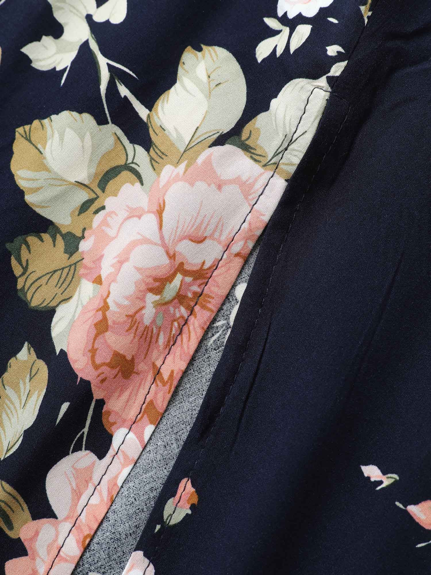 Bloom Dress - Flutter Sleeve Ditsy Floral Pocket Split Maxi Dress - Image 6