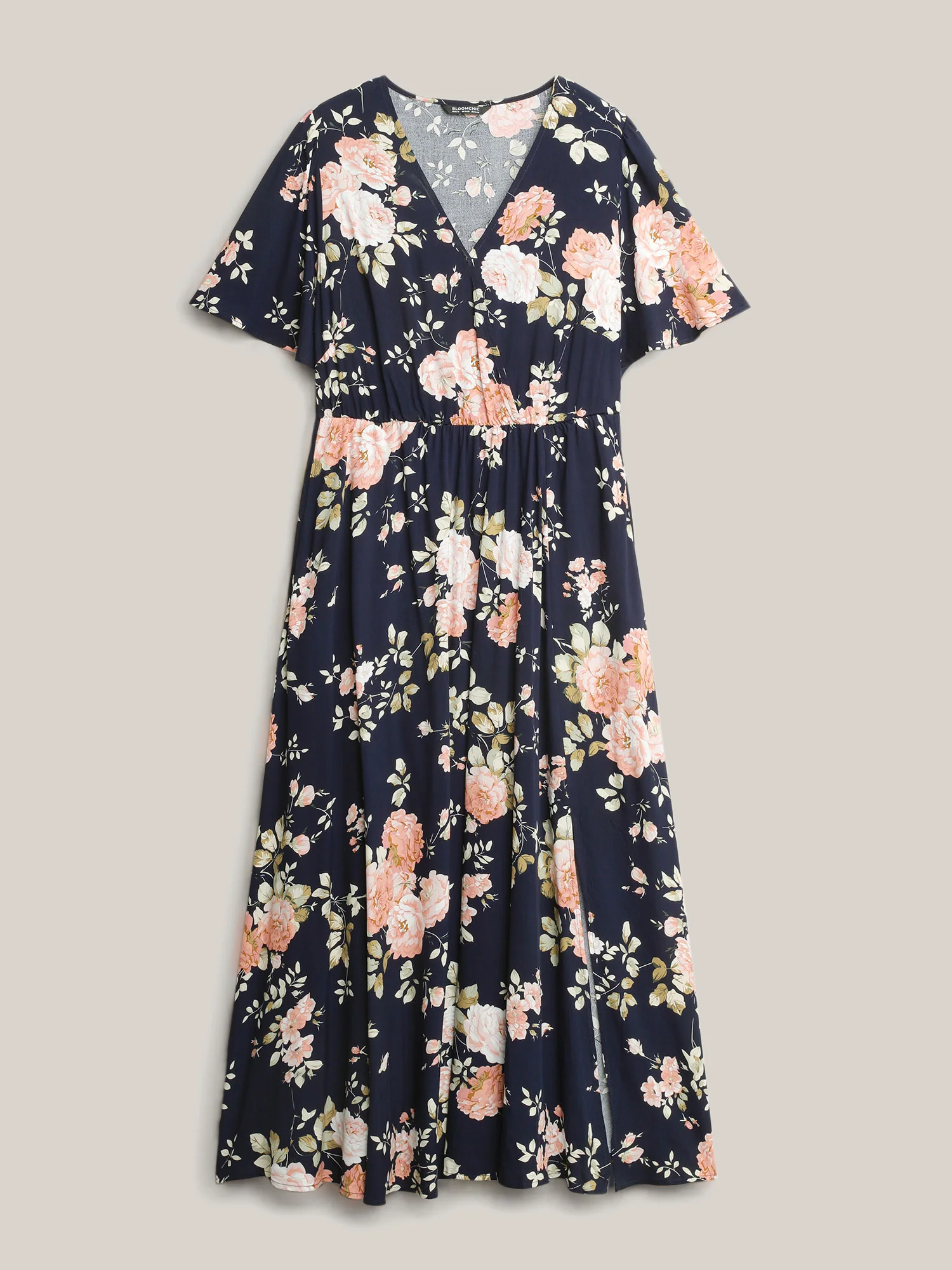 Bloom Dress - Flutter Sleeve Ditsy Floral Pocket Split Maxi Dress - Image 7