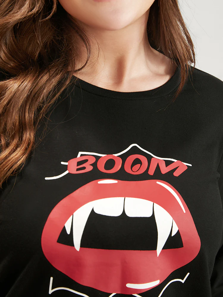 Halloween Lip Print Pajama Set - Image 7