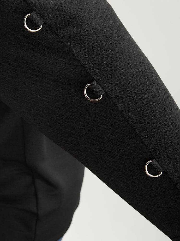 Halloween Skull Print Cold Shoulder Sweatshirt - Image 5