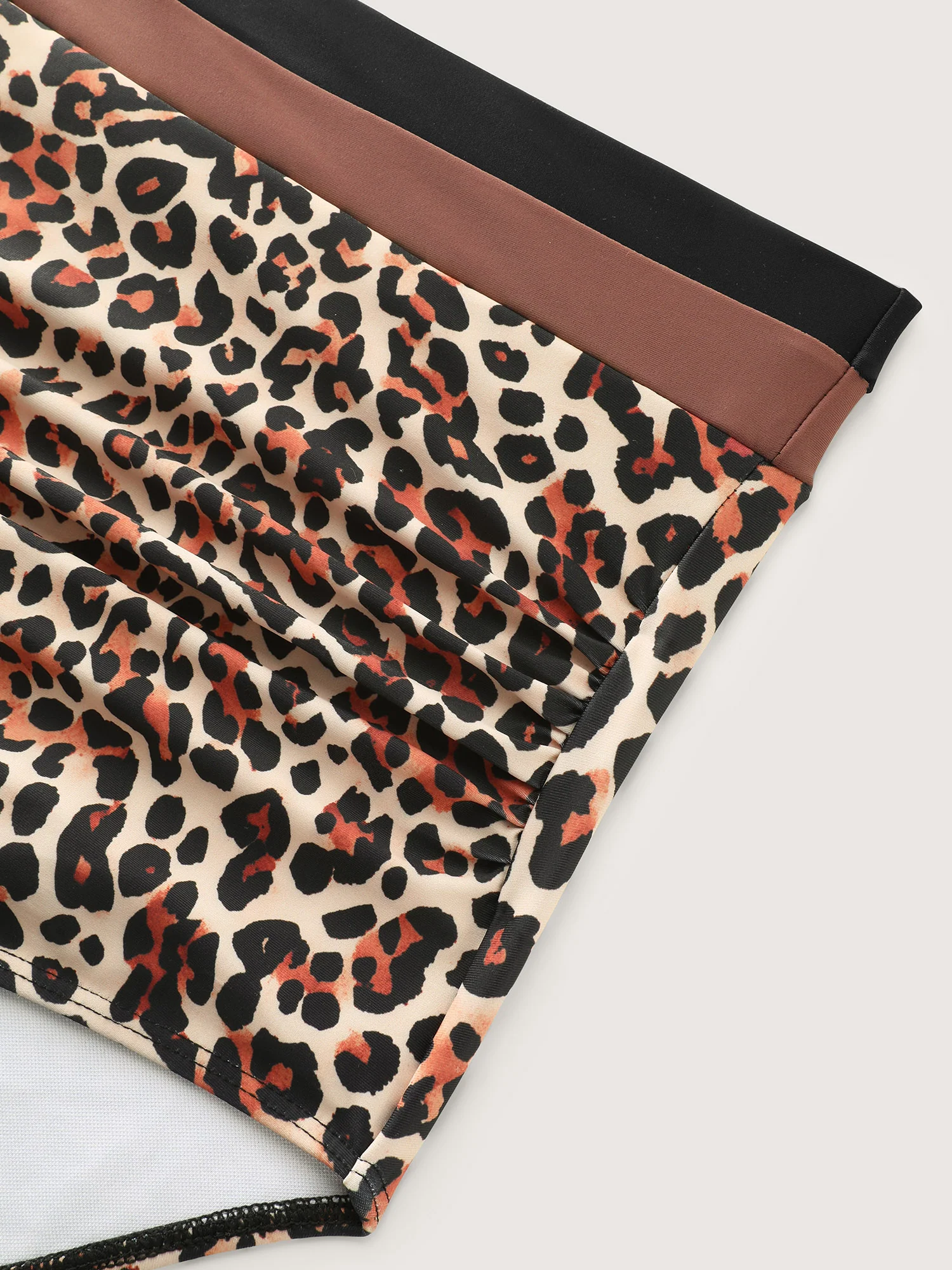 Leopard Print Patchwork Swim Bottoms - Image 5