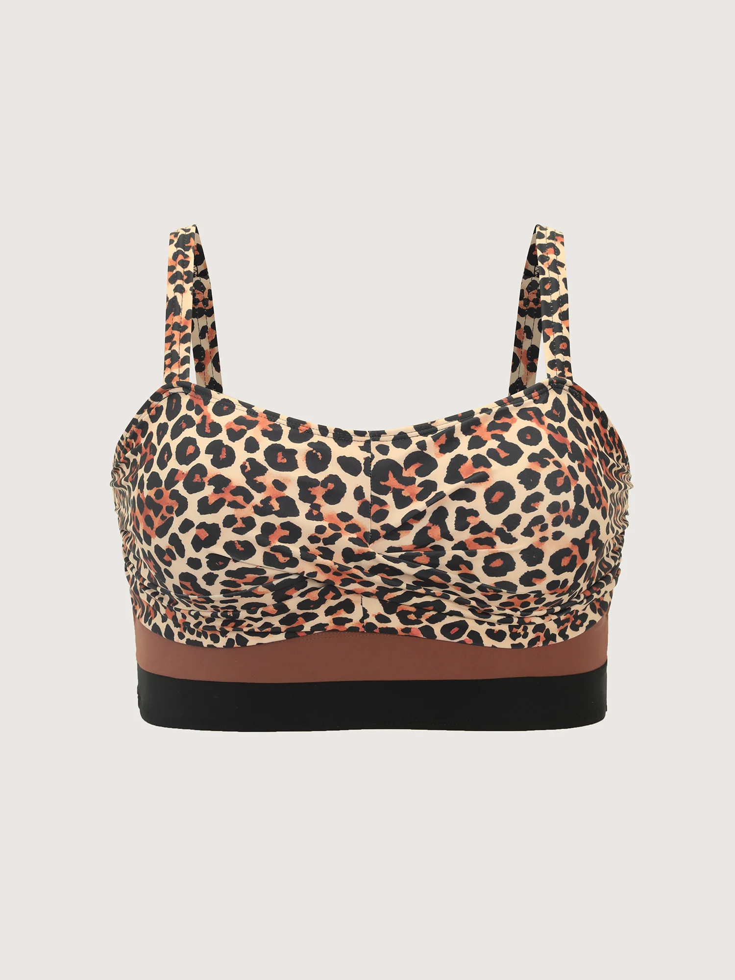 Leopard Print Twist Front Swim Top - Image 6