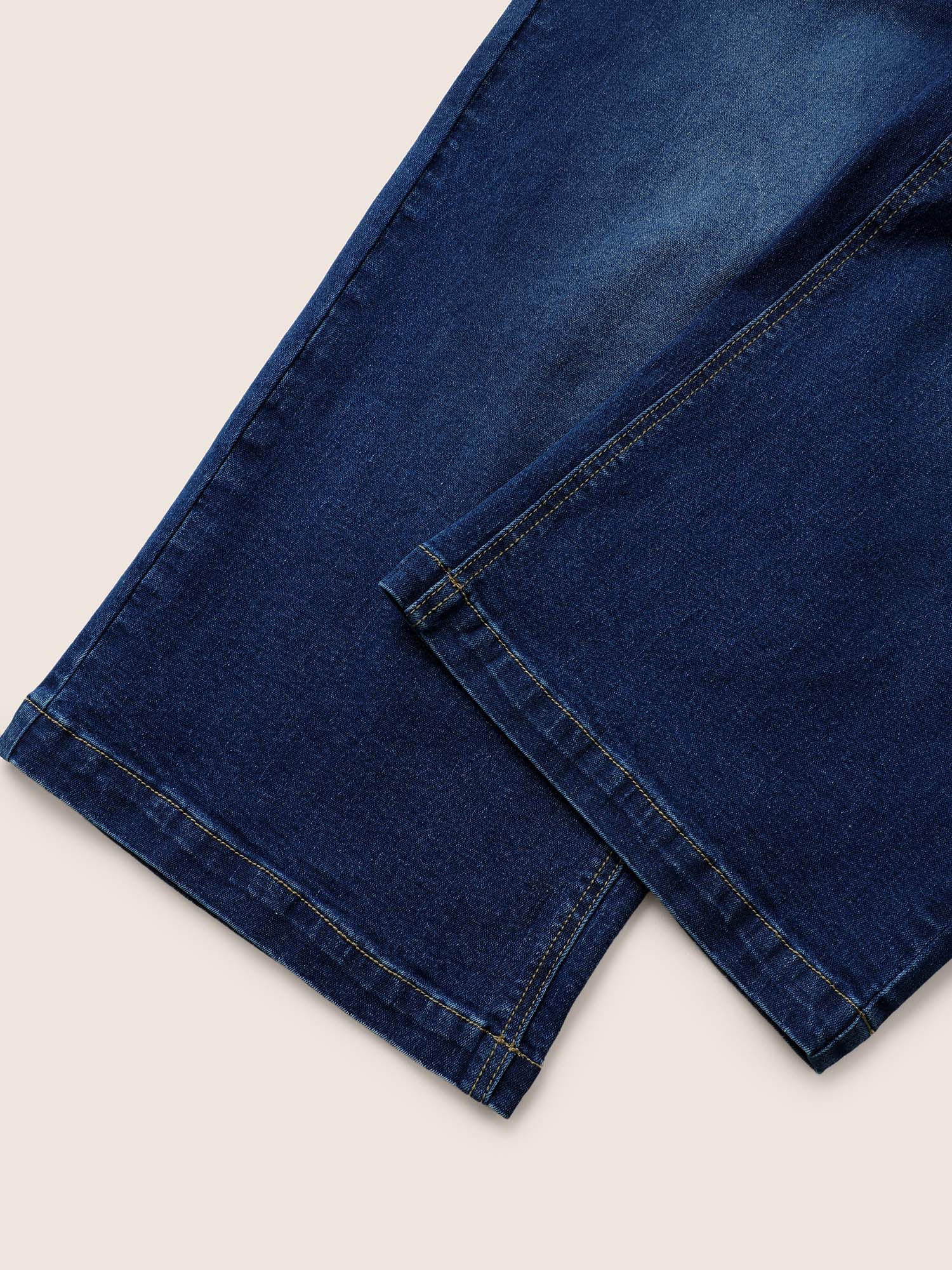 Medium Wash Wide Leg High Stretch Jeans - Image 6