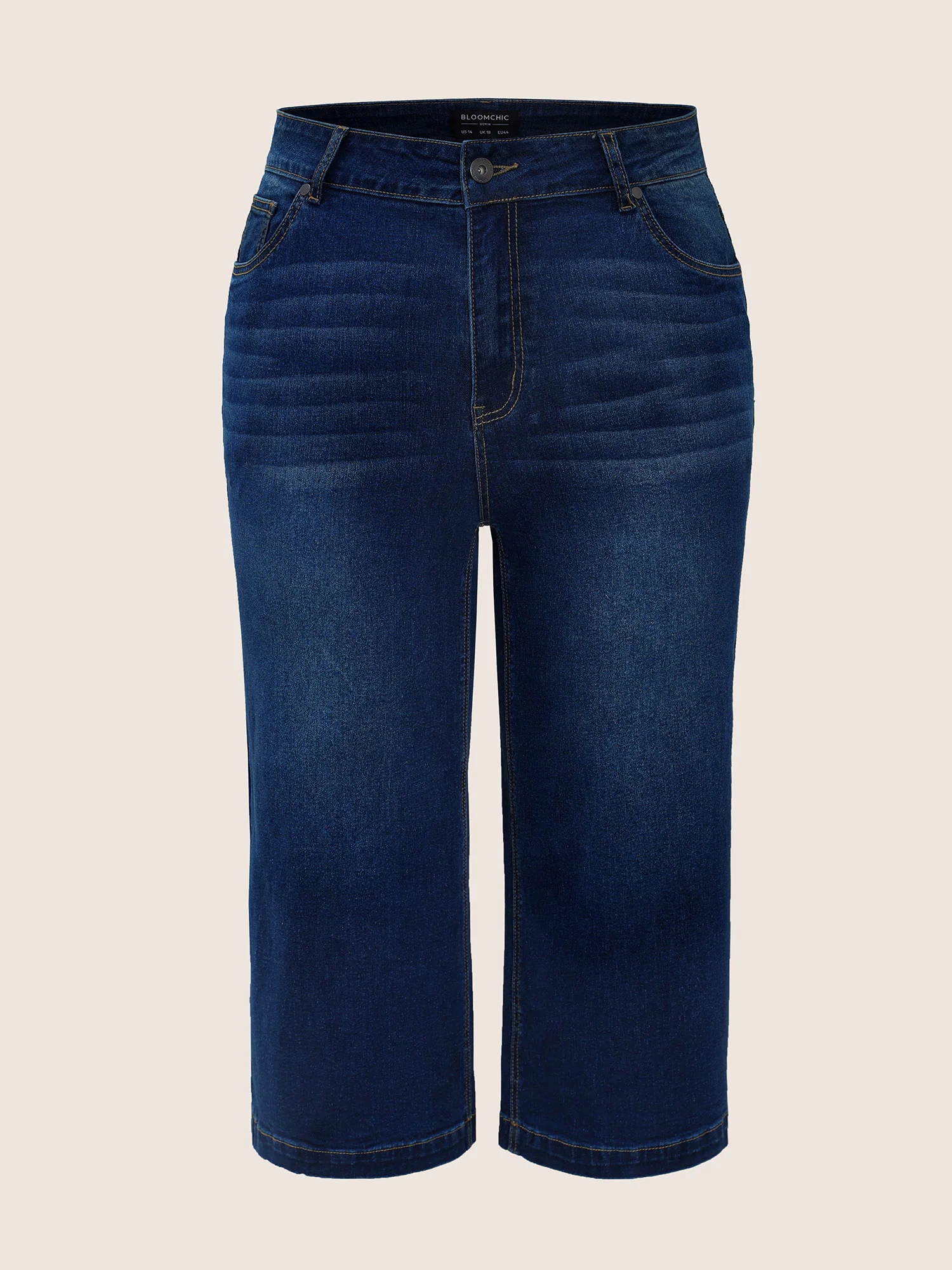 Medium Wash Wide Leg High Stretch Jeans - Image 7