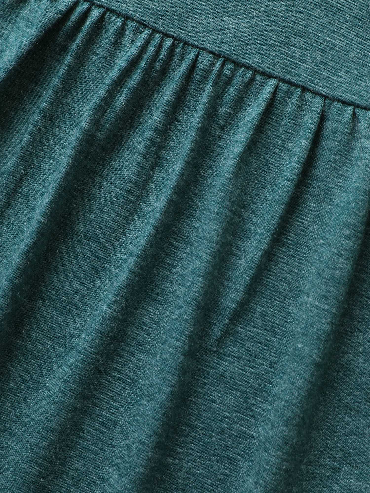 Plain Ruffle Sleeve Keyhole Gathered Crew Neck T-shirt - Image 18