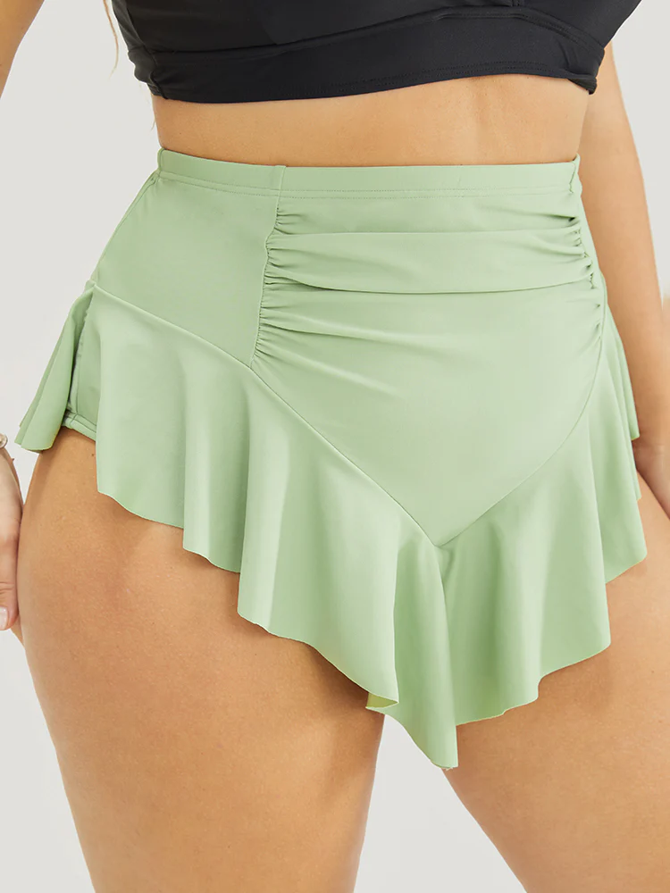 Ruffle Trim Ruched Front Swim Bottom - Image 10