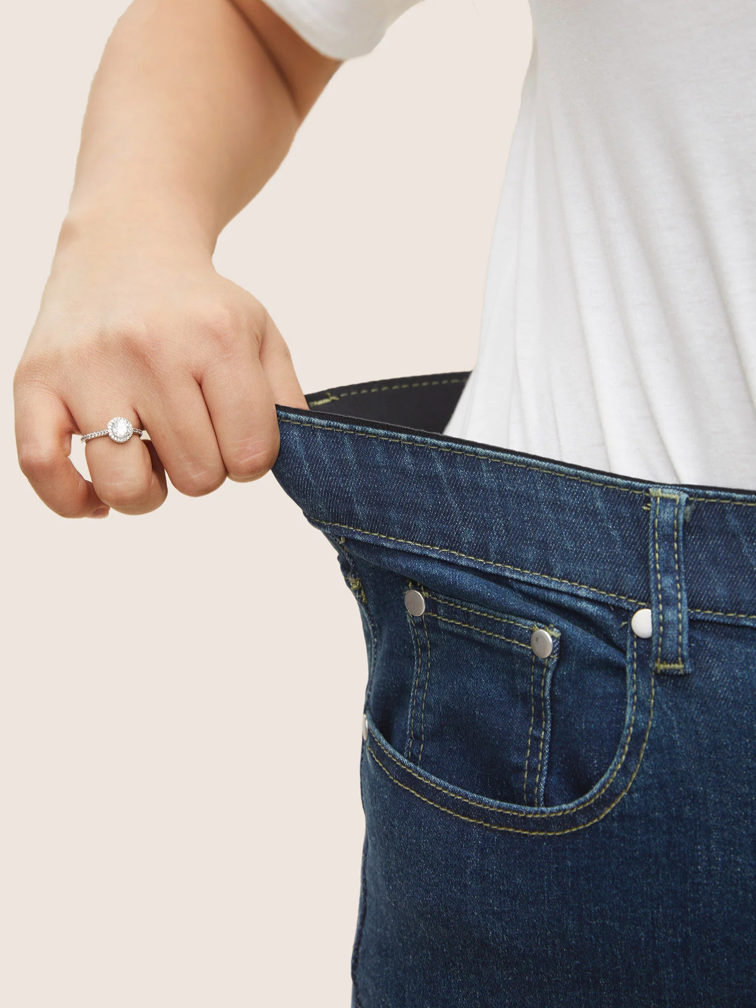 Skinny Very Stretchy High Rise Dark Wash Gap Proof Jeans - Image 12