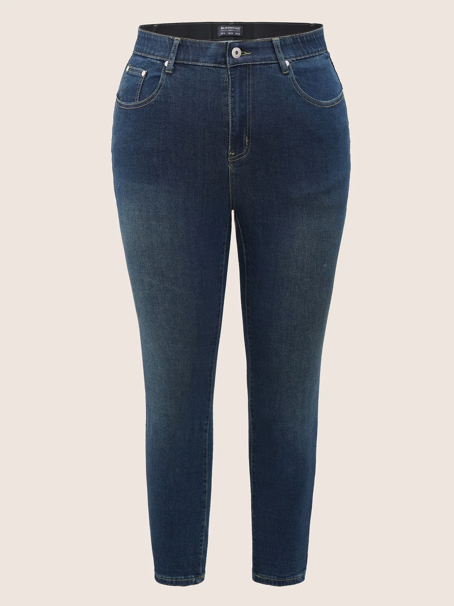 Skinny Very Stretchy High Rise Dark Wash Gap Proof Jeans - Image 14