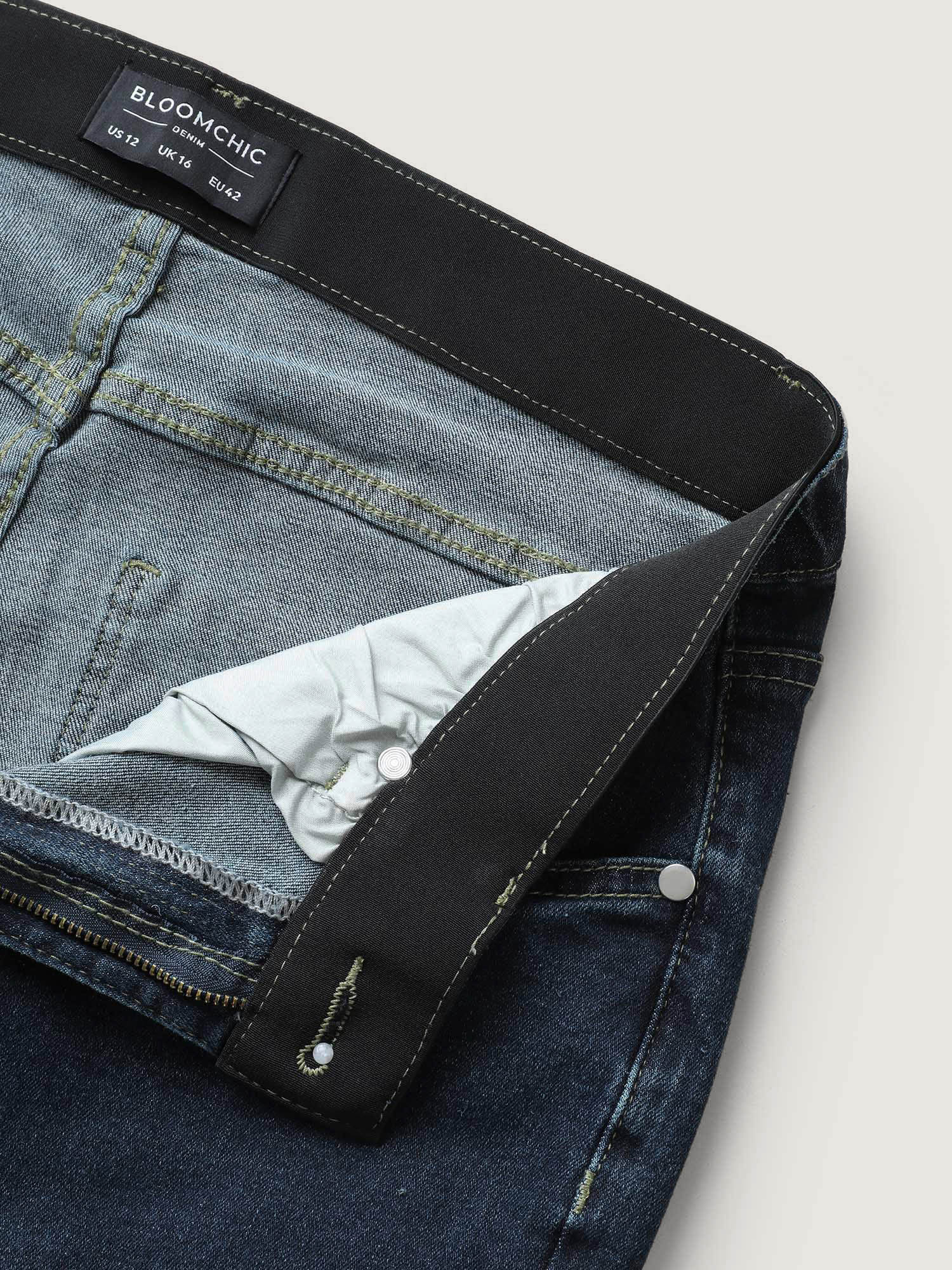 Skinny Very Stretchy High Rise Dark Wash Gap Proof Jeans - Image 6