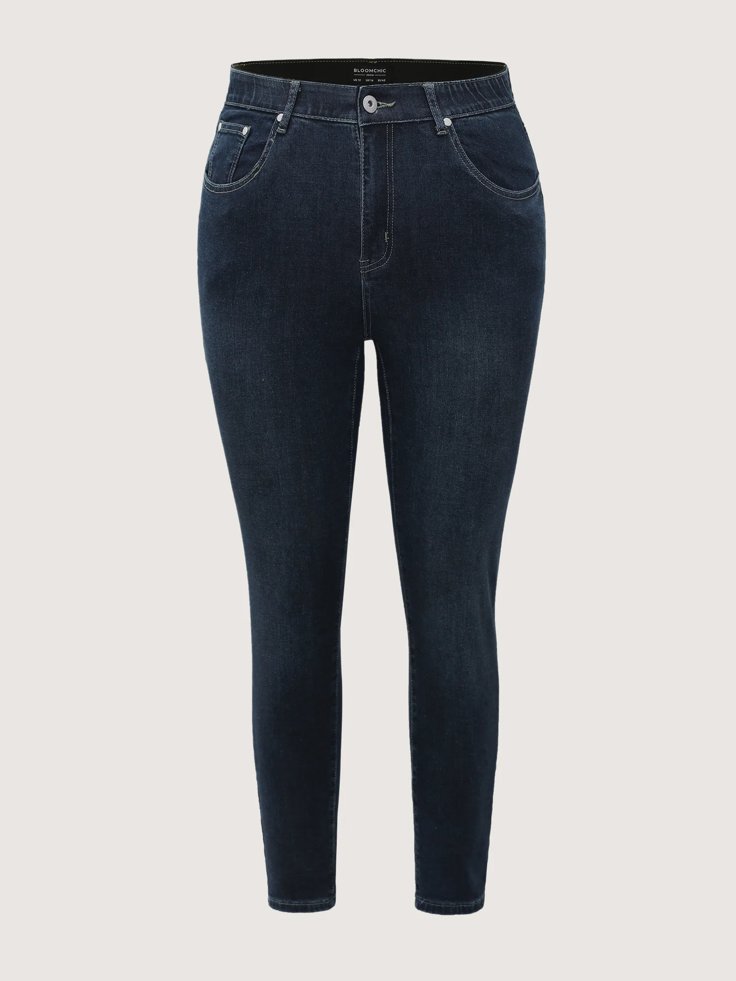 Skinny Very Stretchy High Rise Dark Wash Gap Proof Jeans - Image 7