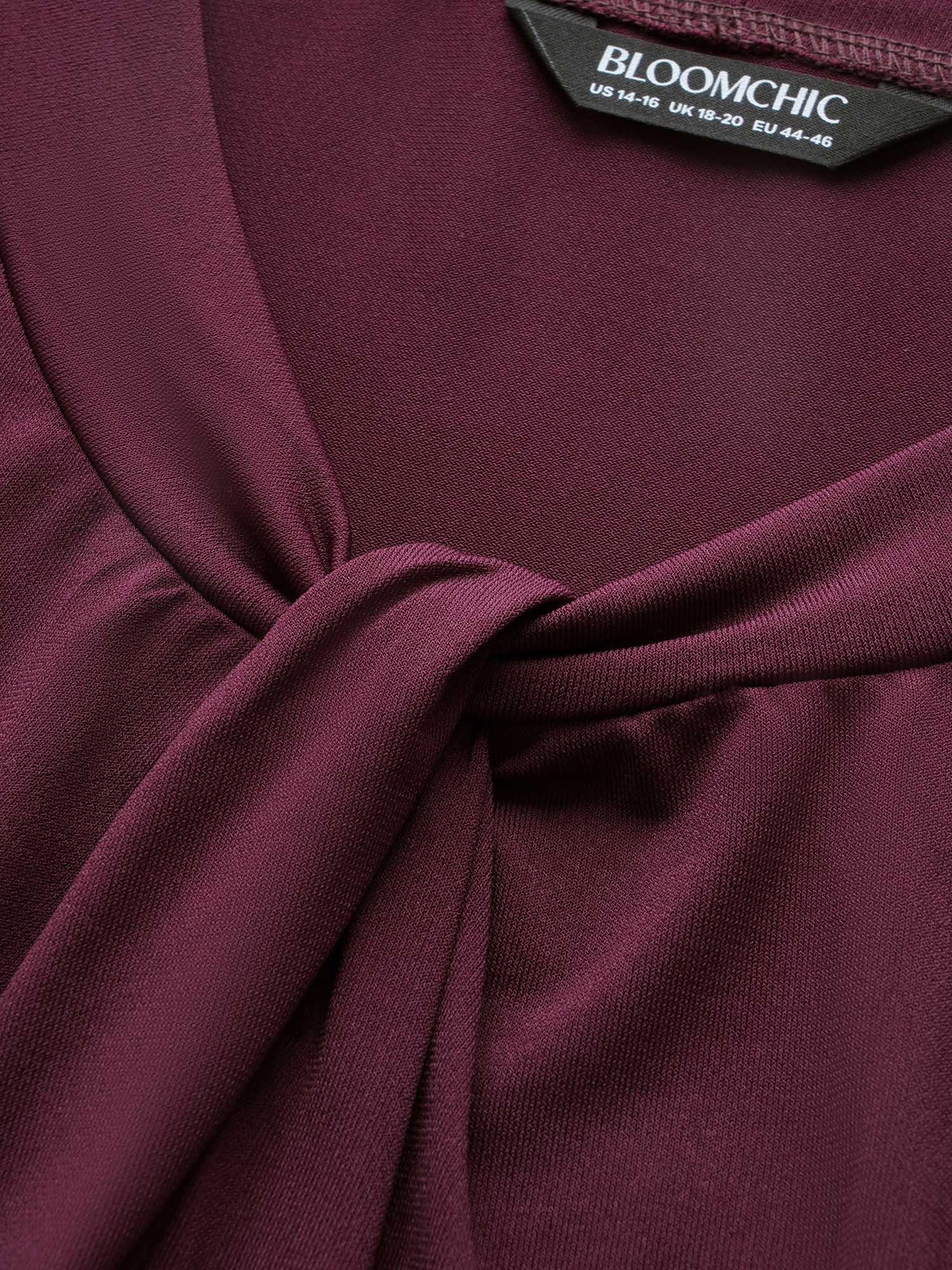 Solid Asymmetrical Neck Twist Front Tank Top - Image 6