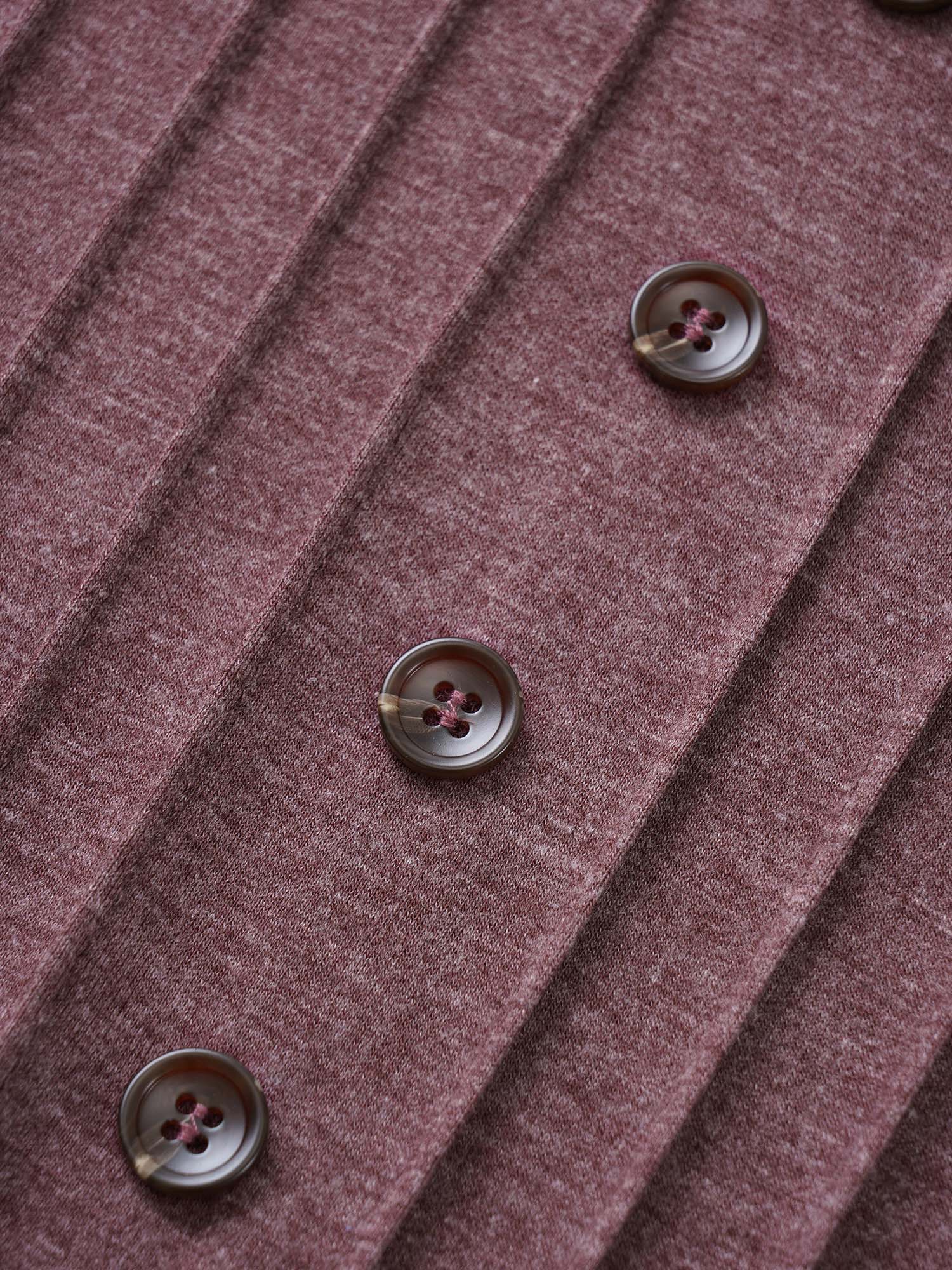 Solid Pleated Front Button Detail V Neck T-shirt - Image 13