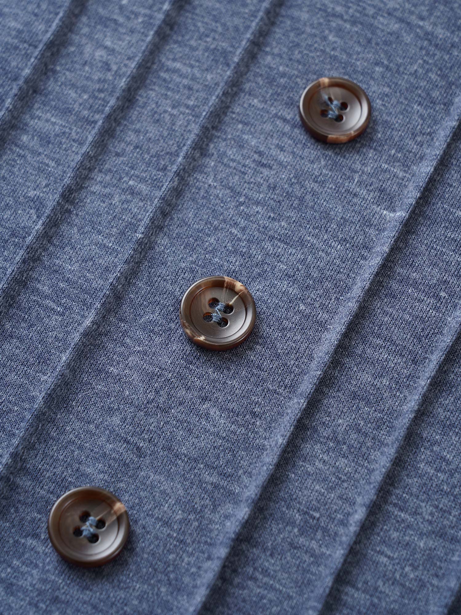 Solid Pleated Front Button Detail V Neck T-shirt - Image 27