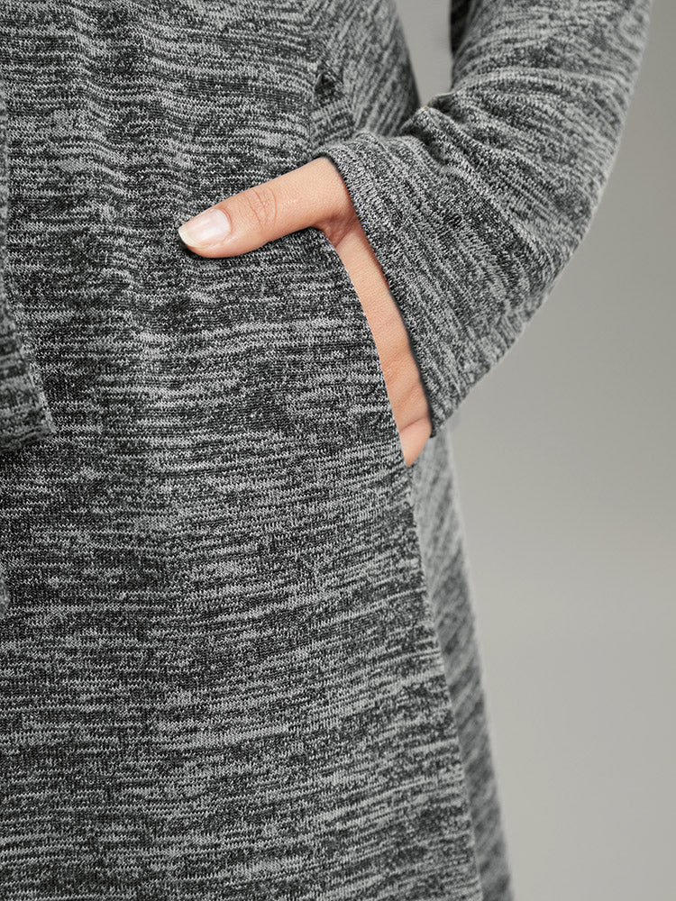 Solid Pocket Elastic Waist Ties Split Hem Dress - Image 7