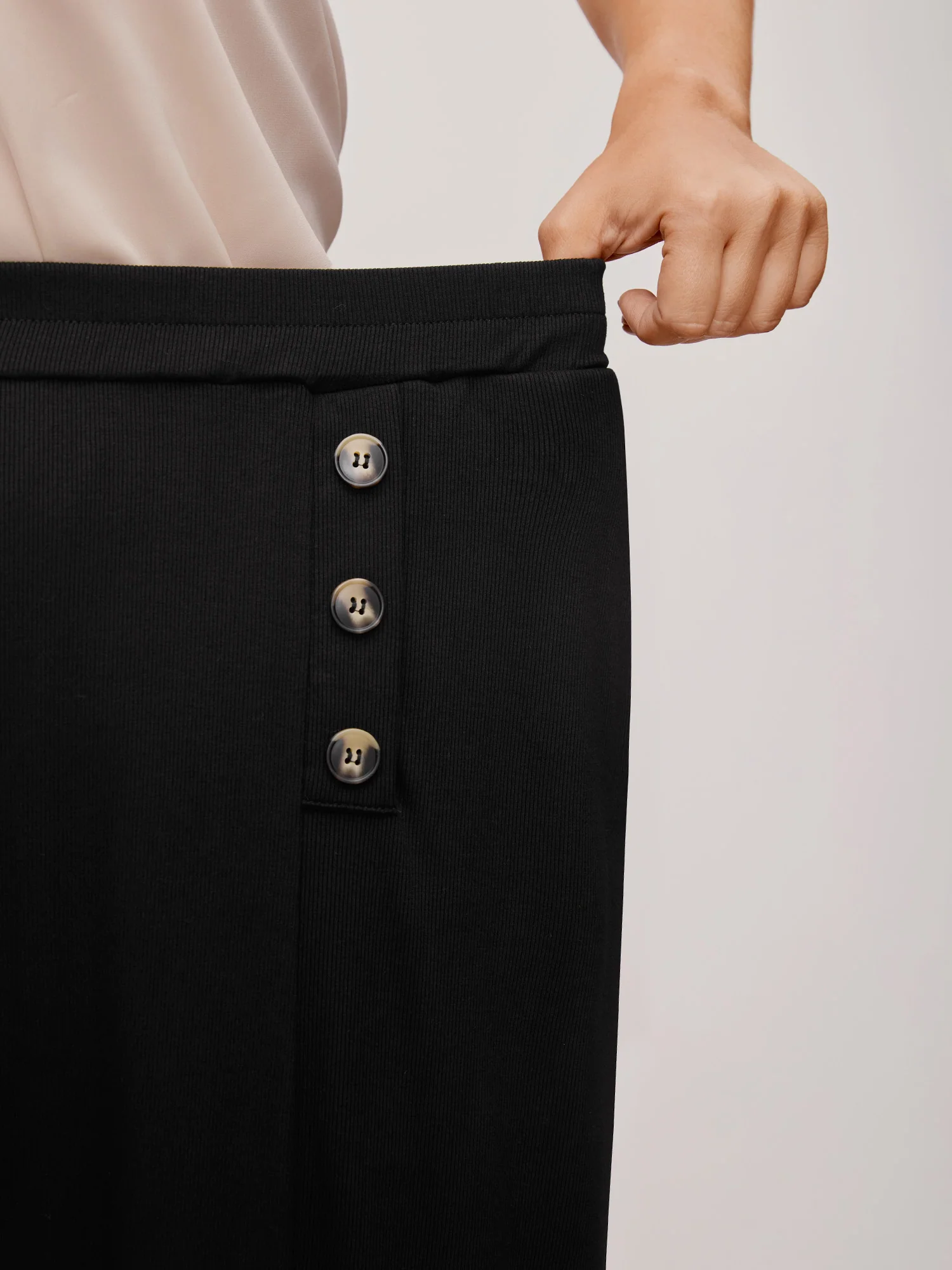 Supersoft Essentials Button Detail Wide Leg Pants - Image 5