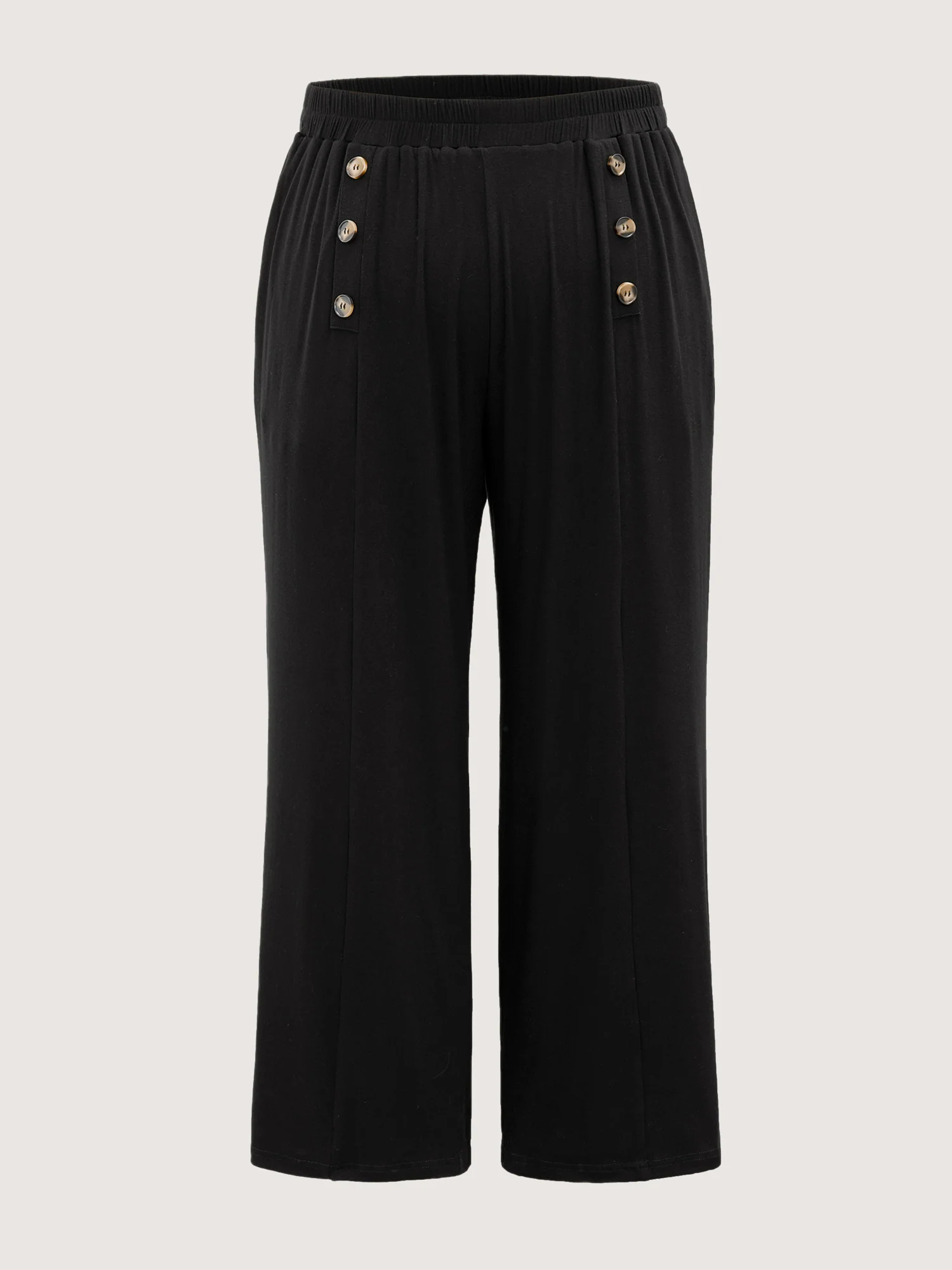 Supersoft Essentials Button Detail Wide Leg Pants - Image 6