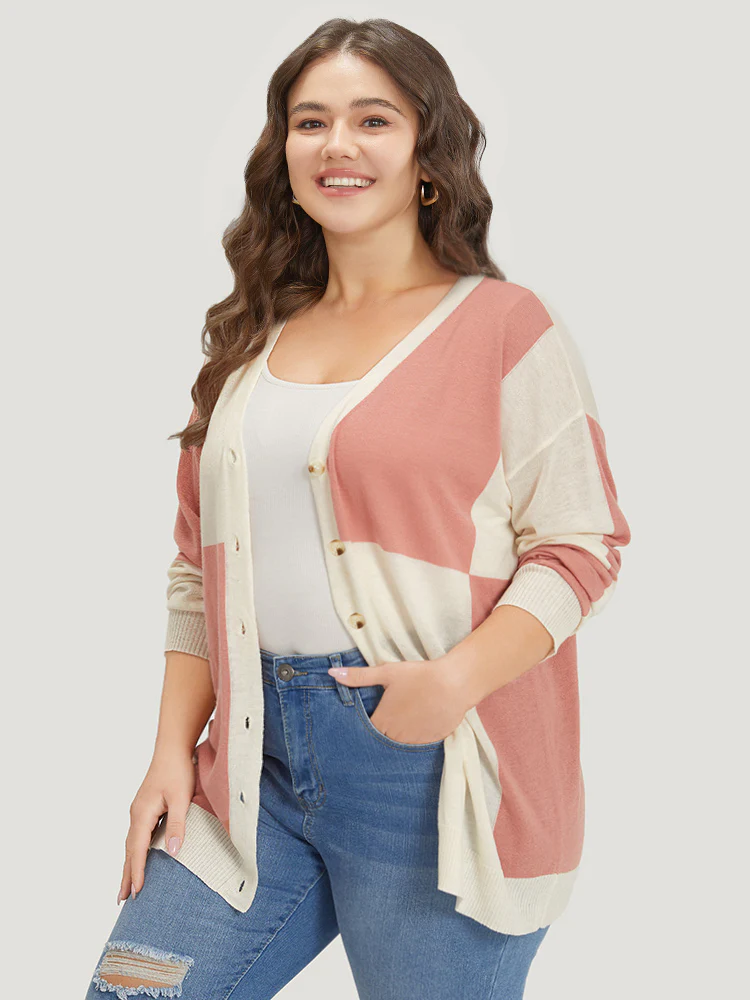 Supersoft Essentials Colorblock Two Tone Button Up Cardigan - Image 4