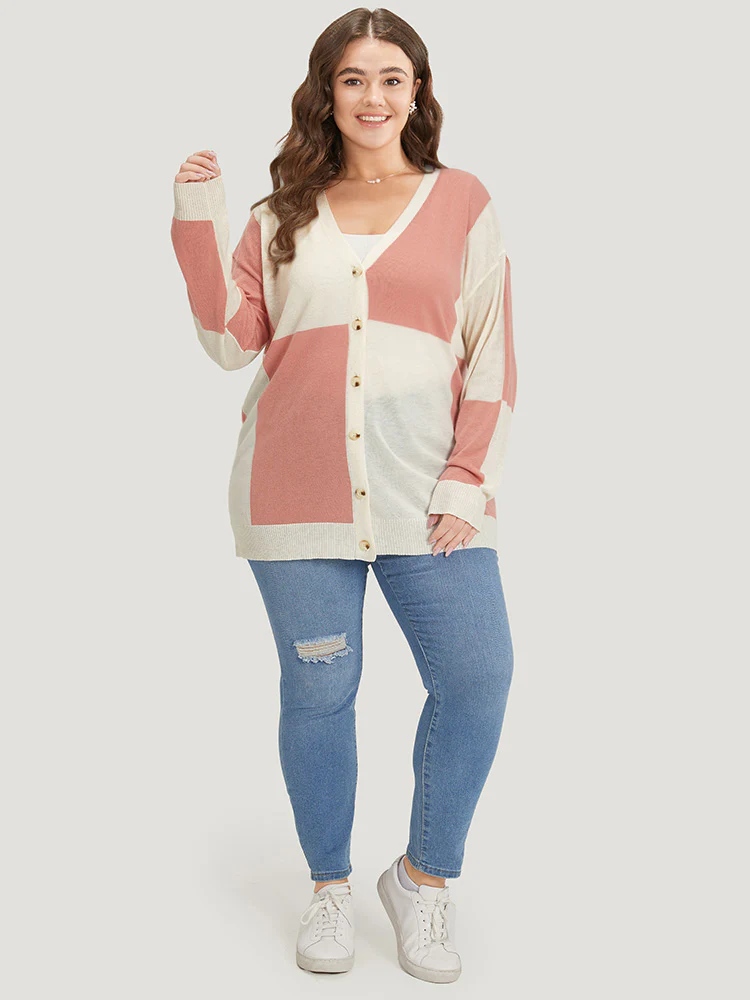 Supersoft Essentials Colorblock Two Tone Button Up Cardigan - Image 5