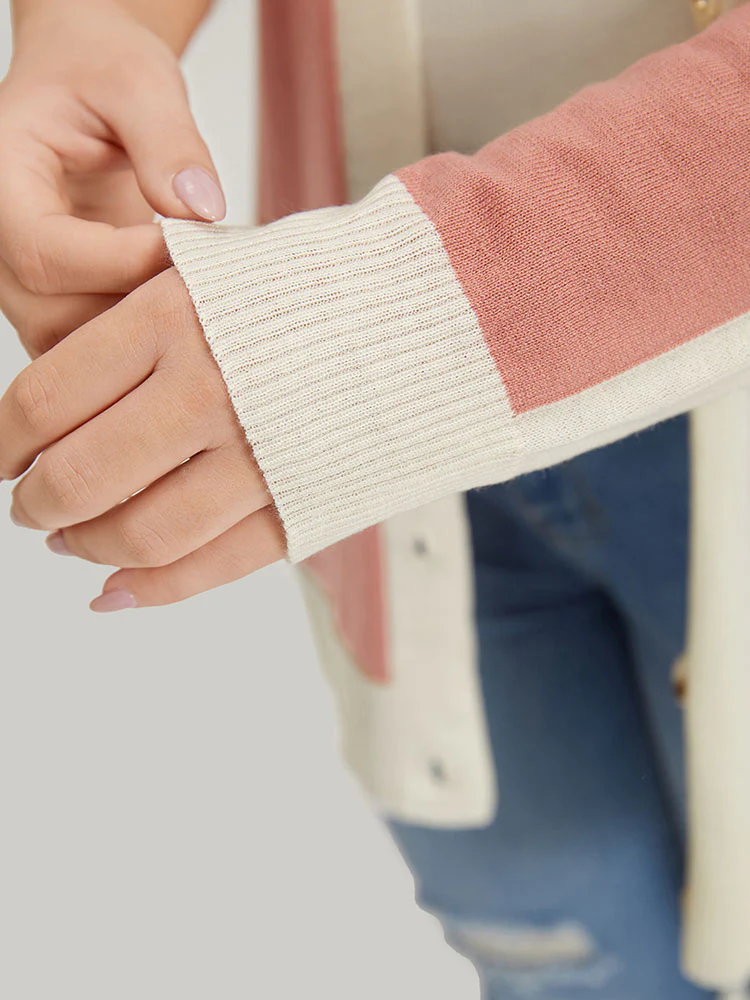 Supersoft Essentials Colorblock Two Tone Button Up Cardigan - Image 6