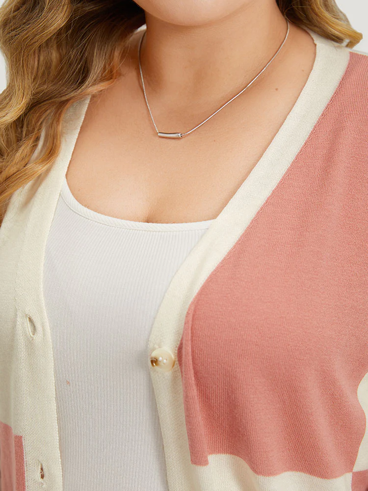 Supersoft Essentials Colorblock Two Tone Button Up Cardigan - Image 7