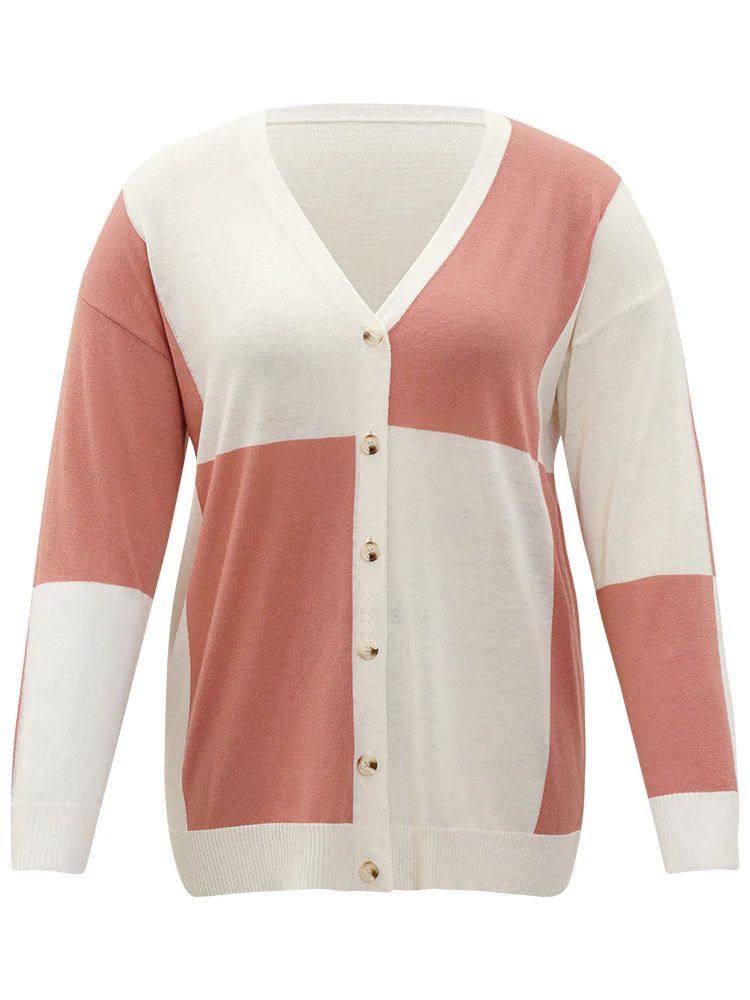 Supersoft Essentials Colorblock Two Tone Button Up Cardigan - Image 8