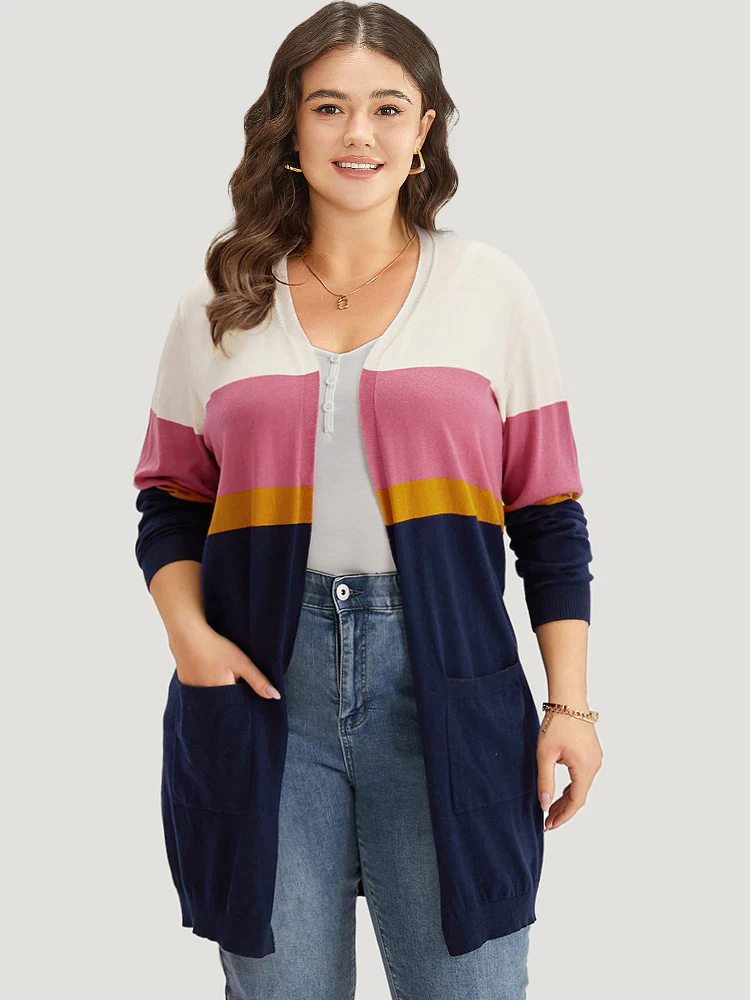 Supersoft Essentials Contrast Open Front Tunic Cardigan - Image 3