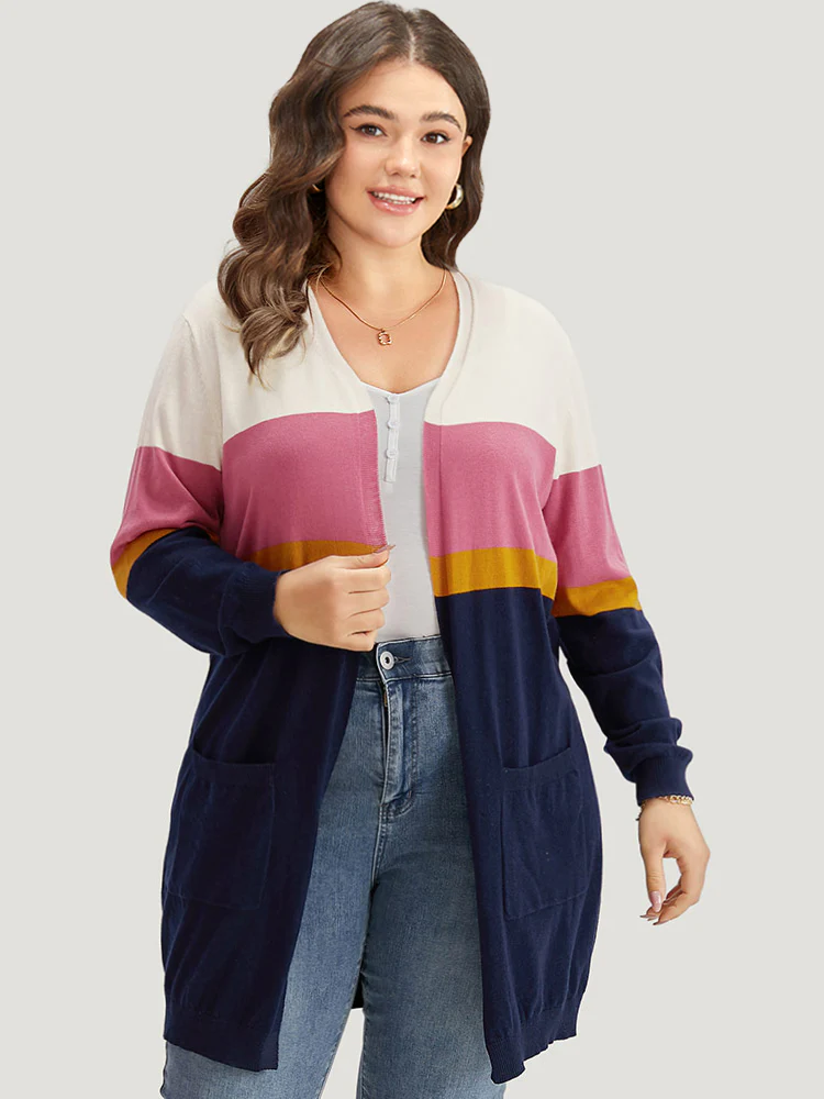 Supersoft Essentials Contrast Open Front Tunic Cardigan - Image 4