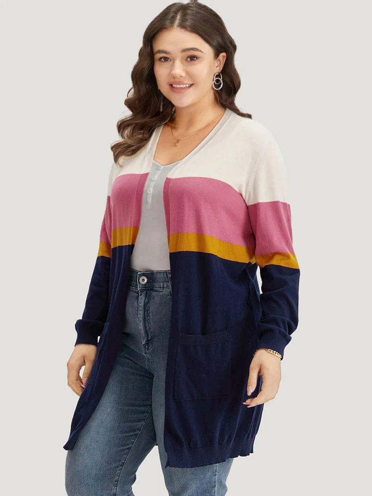 Supersoft Essentials Contrast Open Front Tunic Cardigan - Image 5