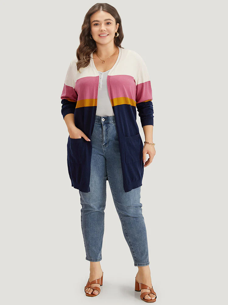 Supersoft Essentials Contrast Open Front Tunic Cardigan - Image 6