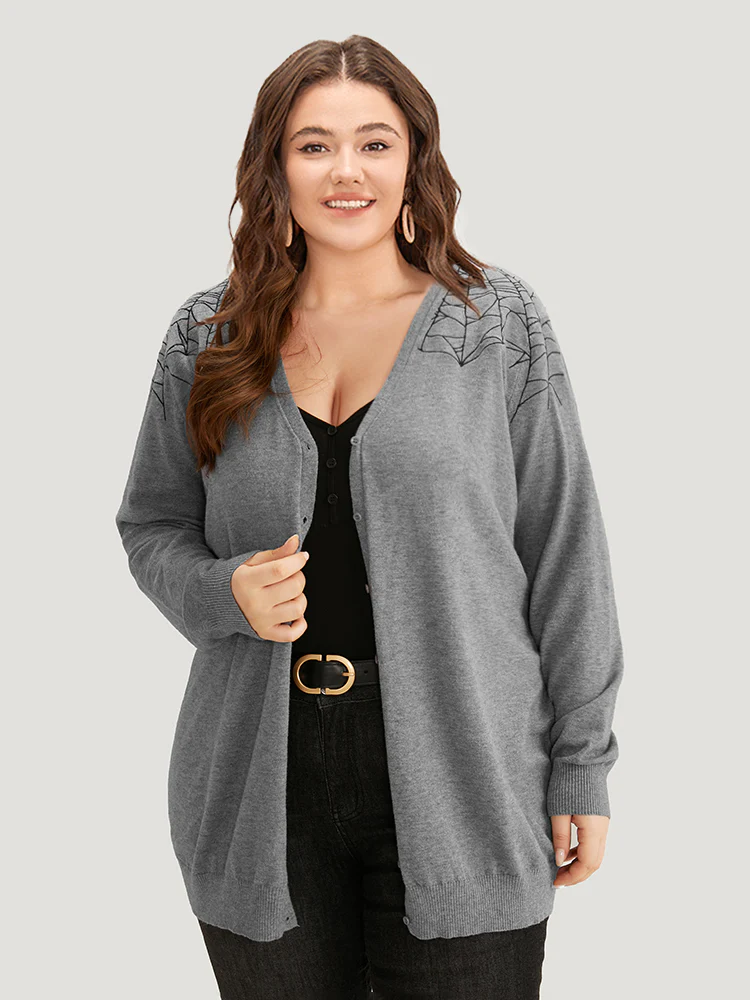 Supersoft Essentials Halloween Spider Web Button Through Cardigan - Image 12