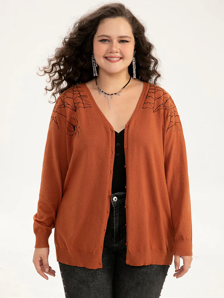 Supersoft Essentials Halloween Spider Web Button Through Cardigan - Image 19