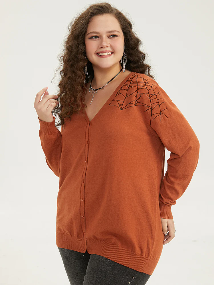 Supersoft Essentials Halloween Spider Web Button Through Cardigan - Image 21
