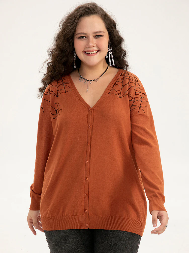 Supersoft Essentials Halloween Spider Web Button Through Cardigan - Image 22