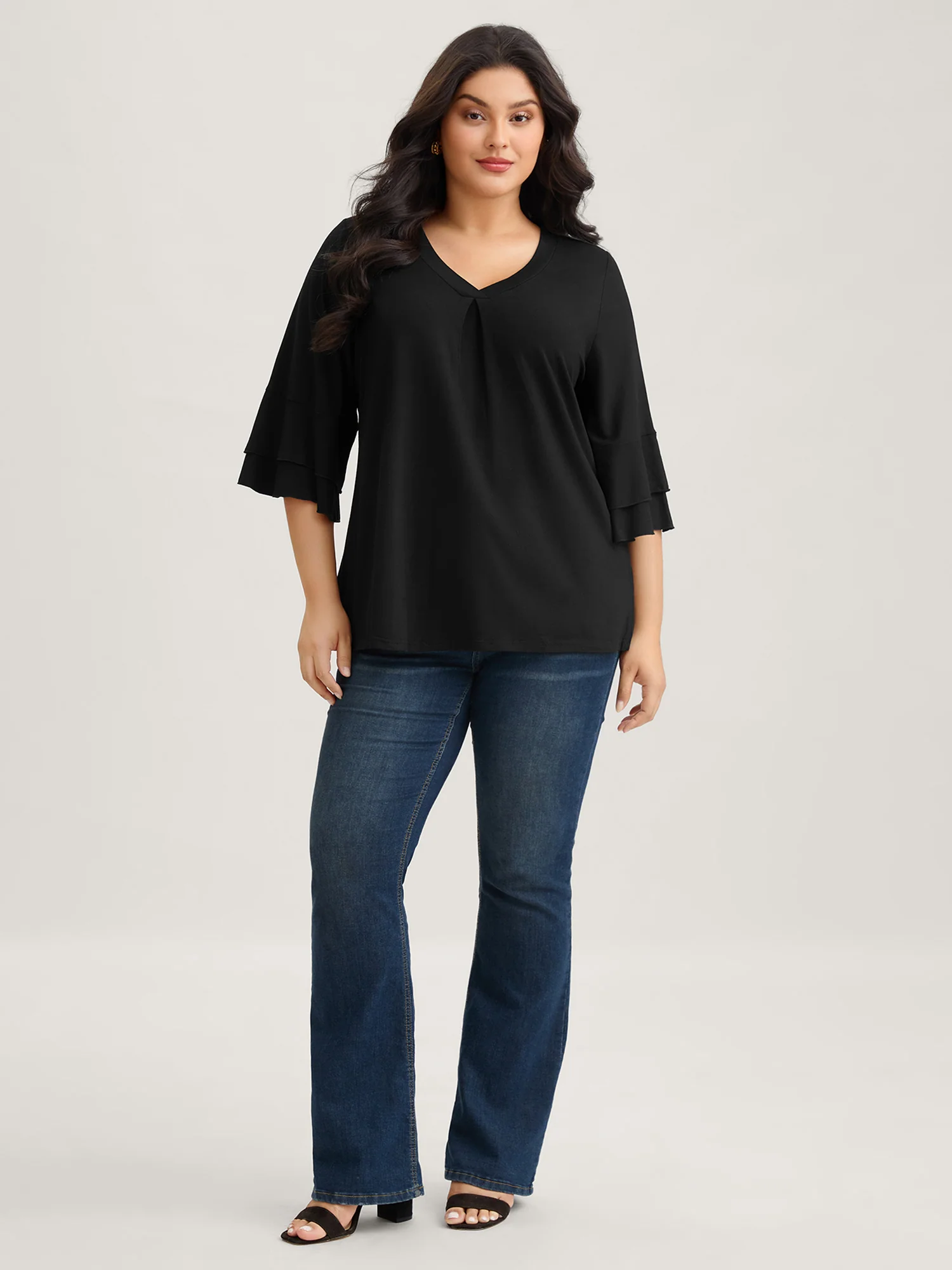 Supersoft Essentials Ruffle Layered Sleeve Pleated T-shirt - Image 12