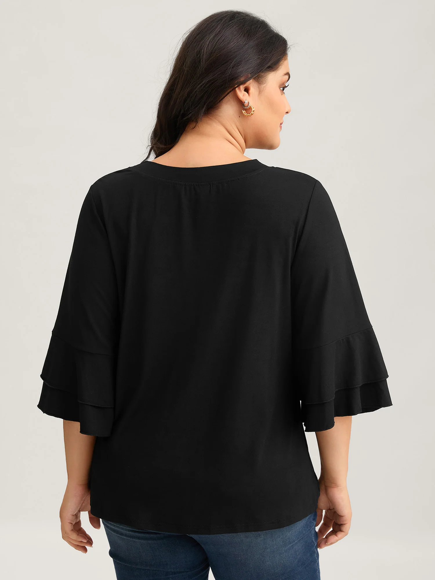 Supersoft Essentials Ruffle Layered Sleeve Pleated T-shirt - Image 13