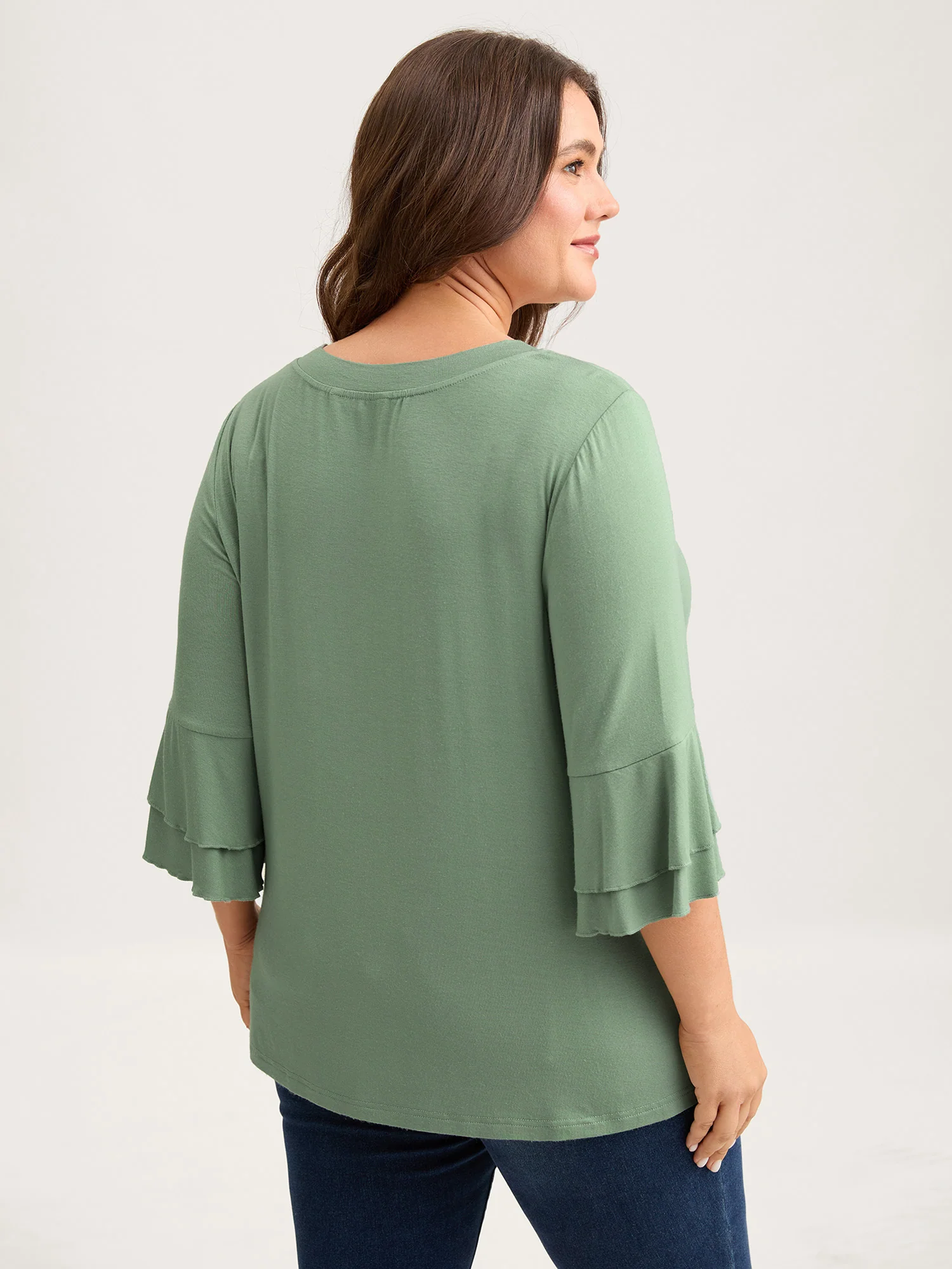 Supersoft Essentials Ruffle Layered Sleeve Pleated T-shirt - Image 20